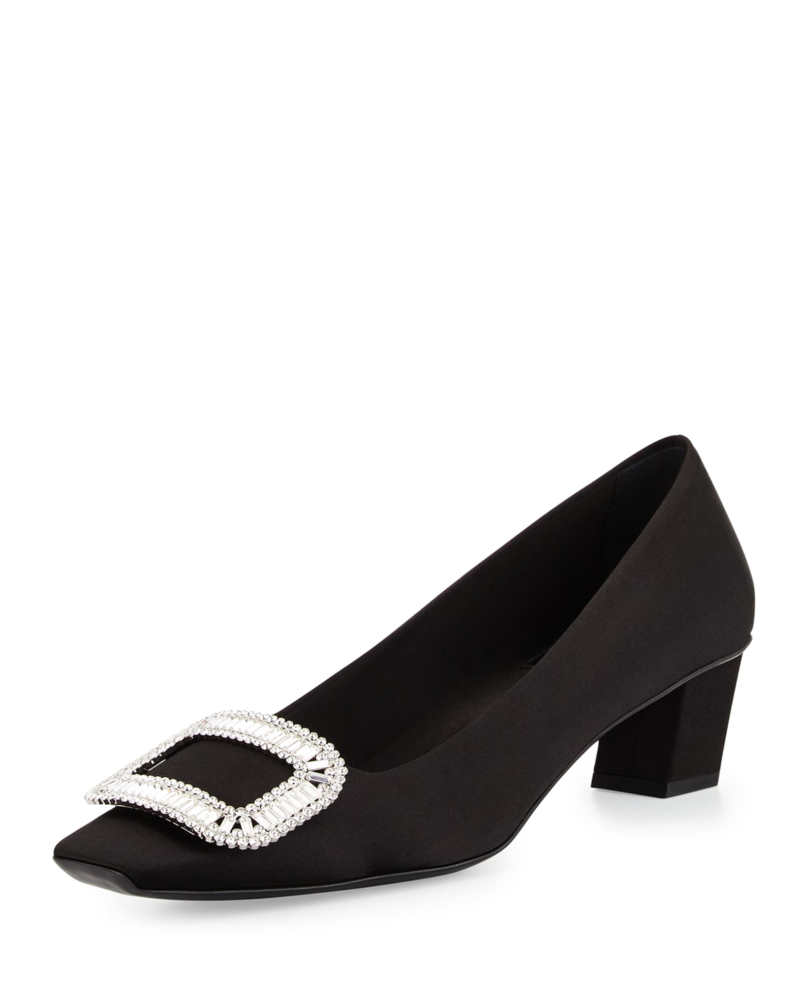 Belle Vivier Strass Satin 45mm Pumps 0