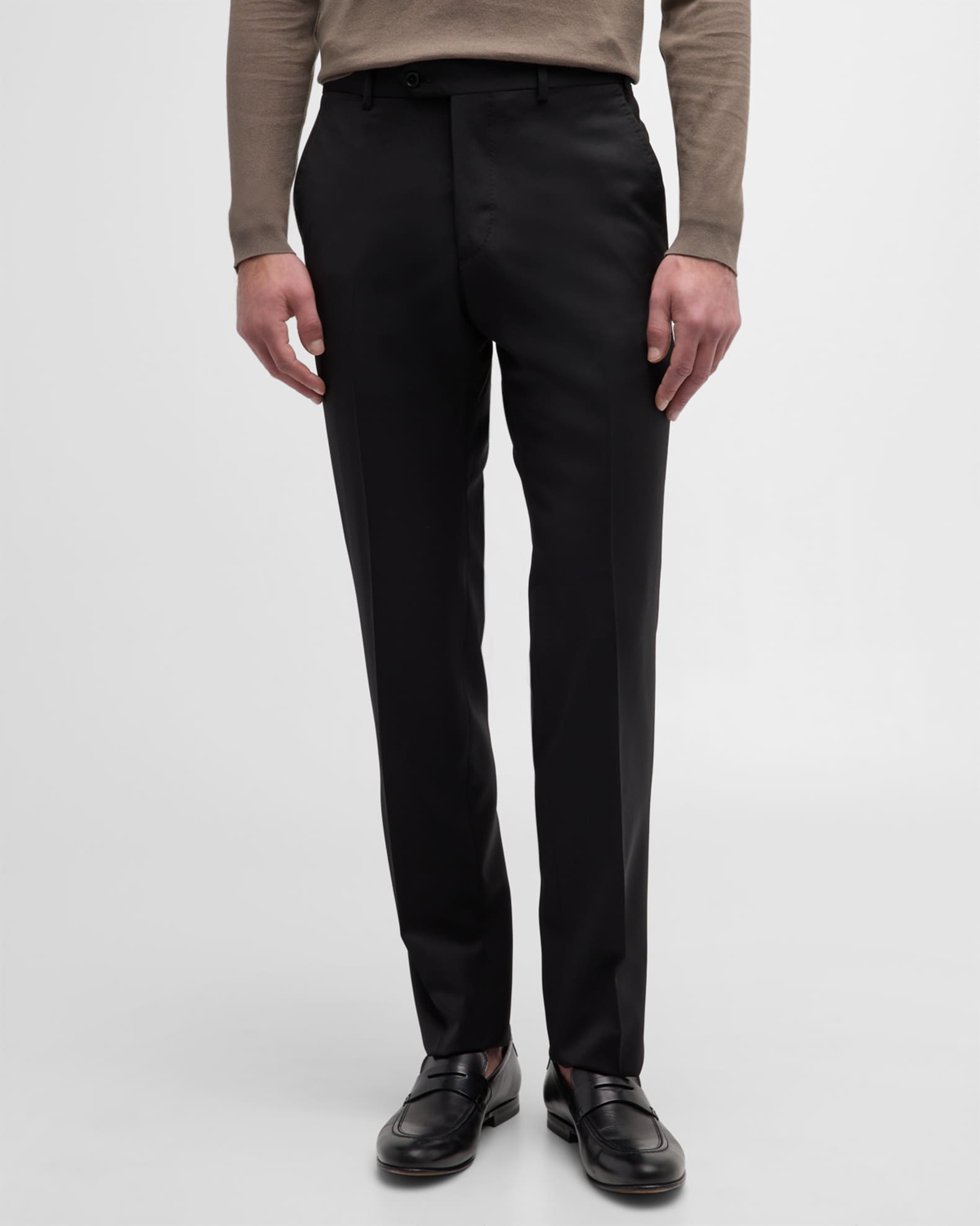 スーツ Emporio Armani basic trousers Emporio Armani Basic Flat-Front Wool Trousers | Neiman Marcus