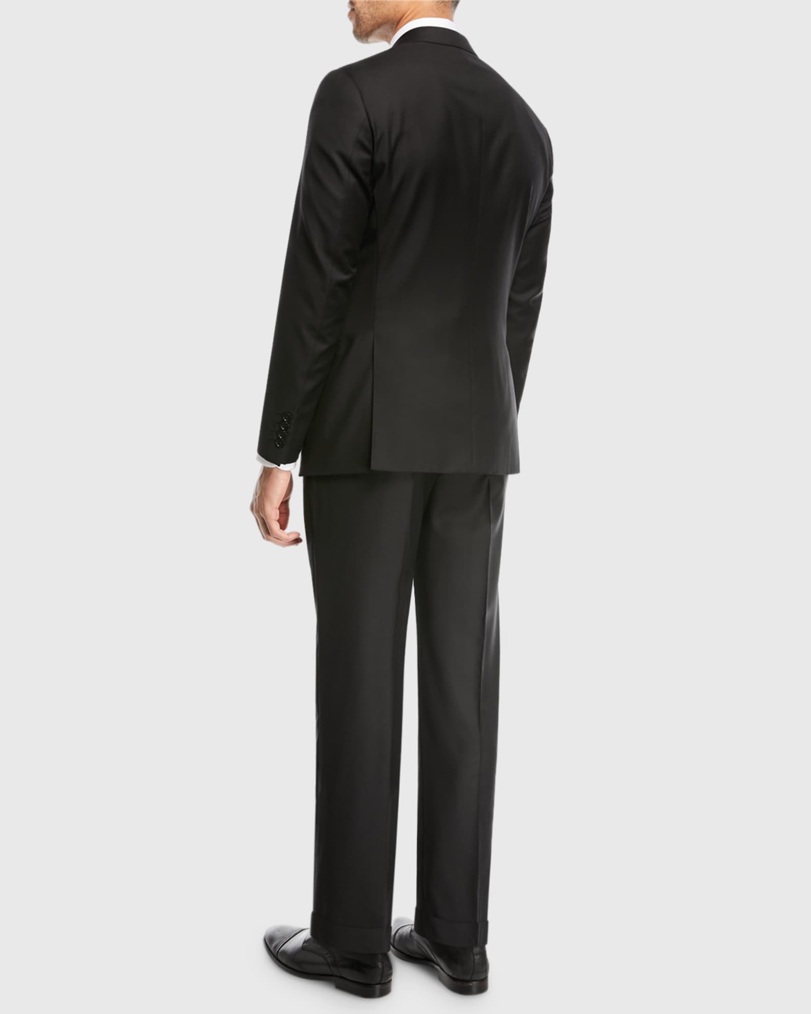 Emporio Armani Super 130s Wool Two Piece Classic Fit Suit Black Neiman Marcus