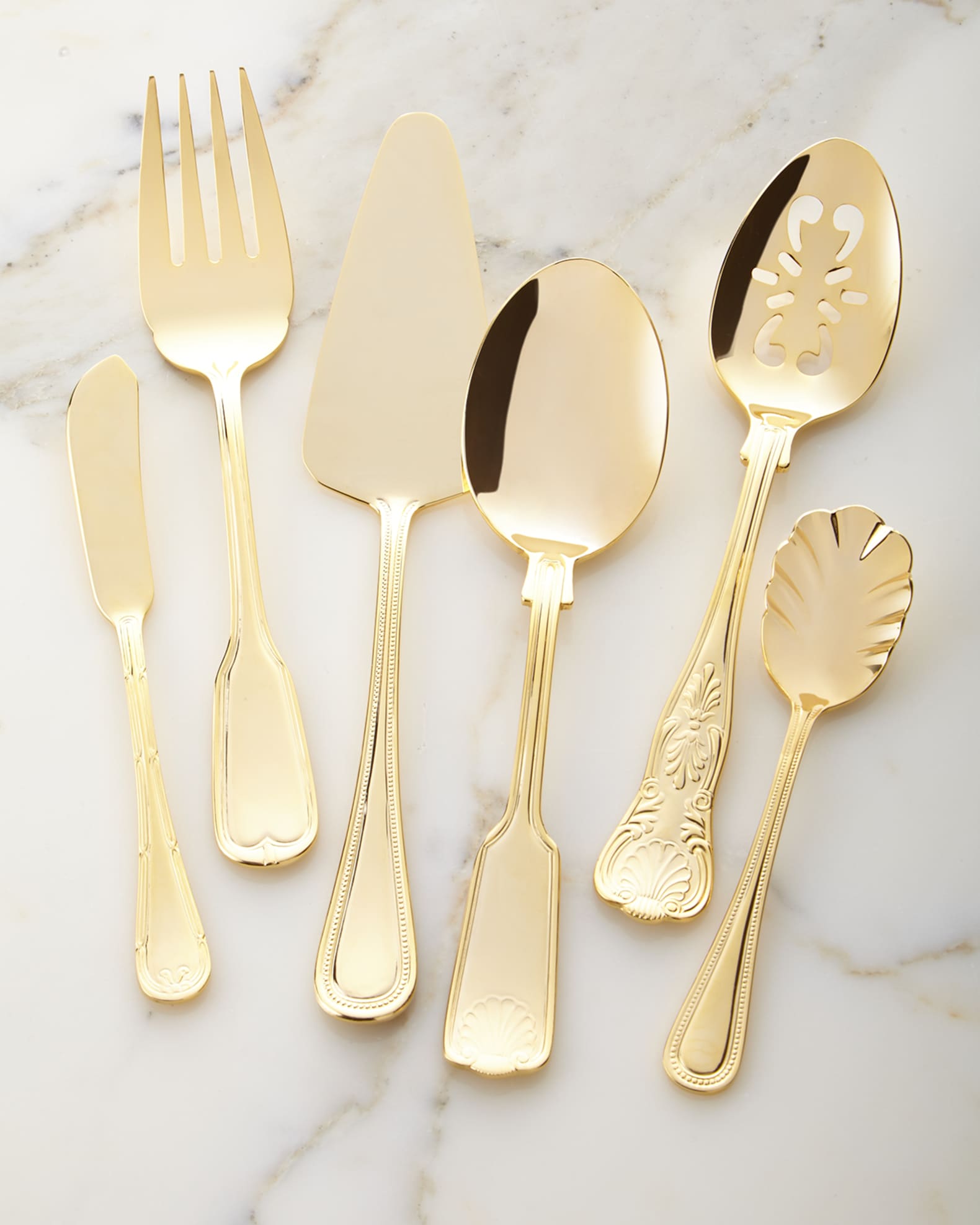 90-Piece Gold-Plated Hotel Flatware Service 1