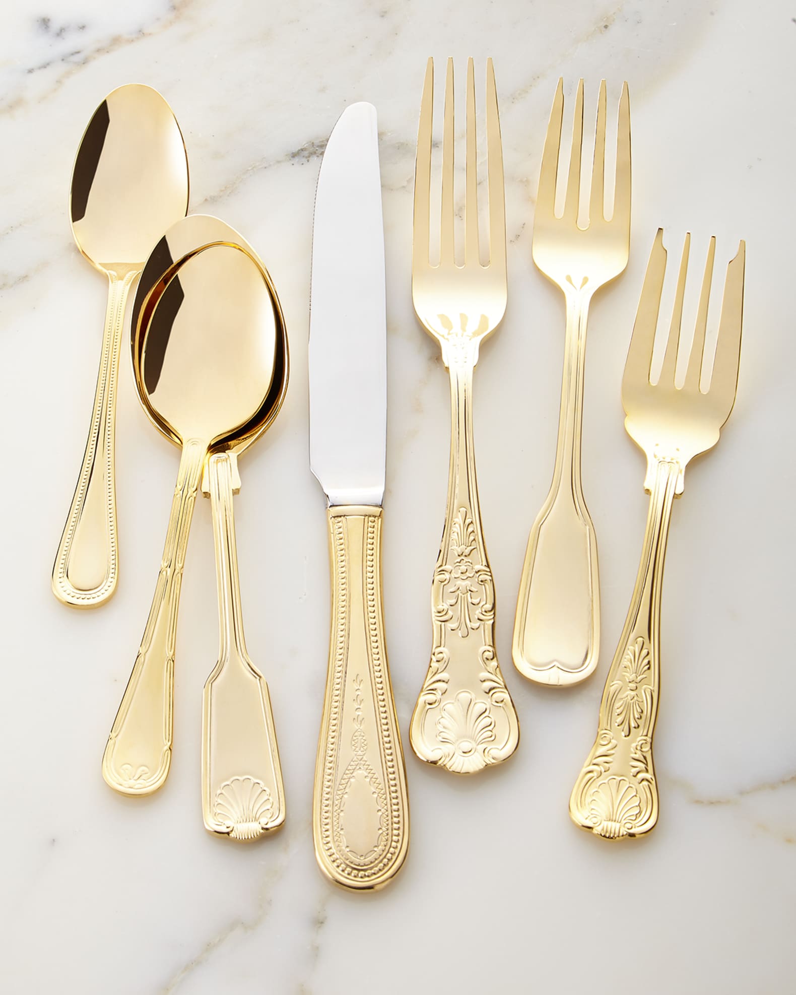 90-Piece Gold-Plated Hotel Flatware Service 0