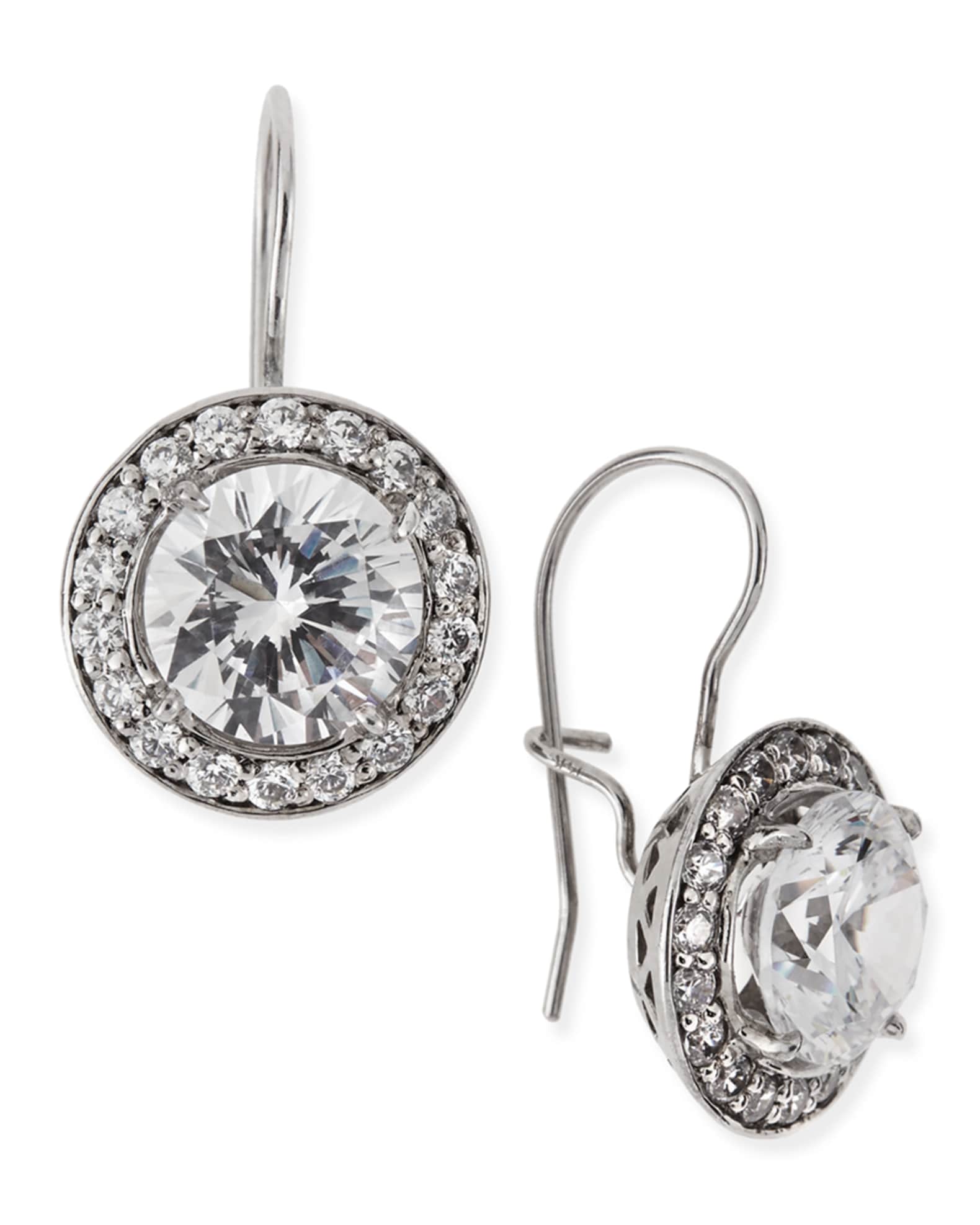 Fantasia by DeSerio Round Cubic Zirconia Earrings Neiman Marcus