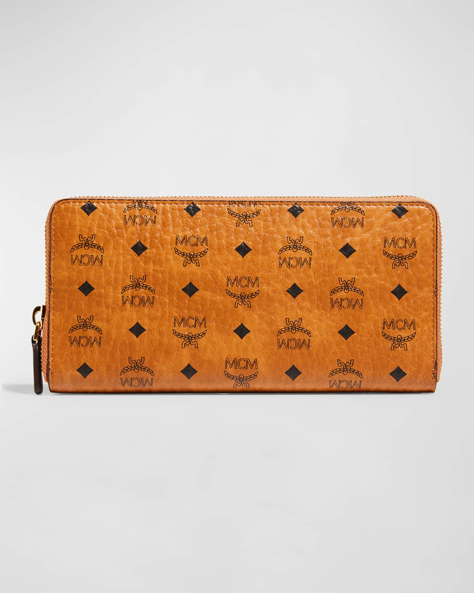 Mcm Visetos Monogram Zip Wallet