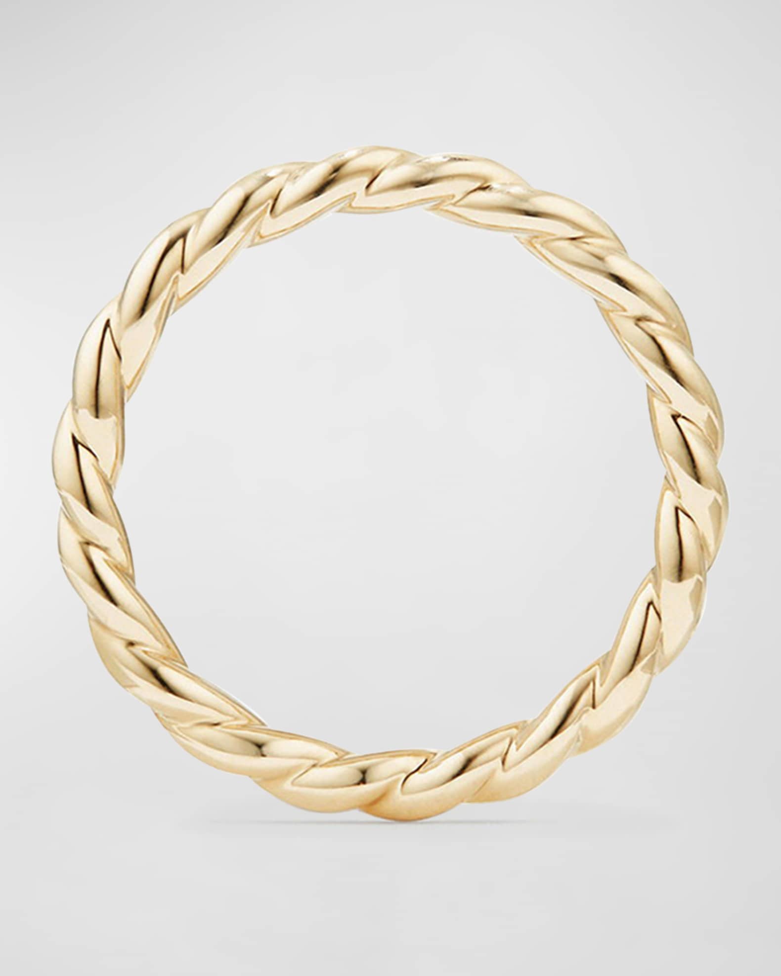 David Yurman Paveflex 2.7mm Band Ring in 18K Gold, Size 7 | Neiman Marcus