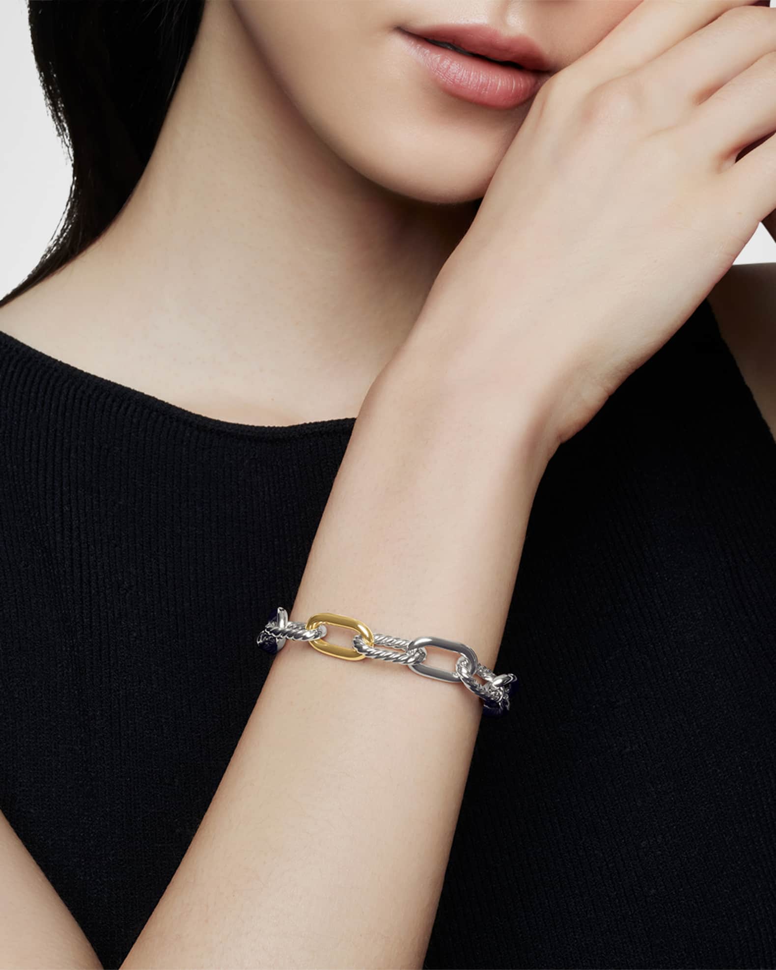 David Yurman DY Madison Bracelet in Silver with 18K Gold, 11mm