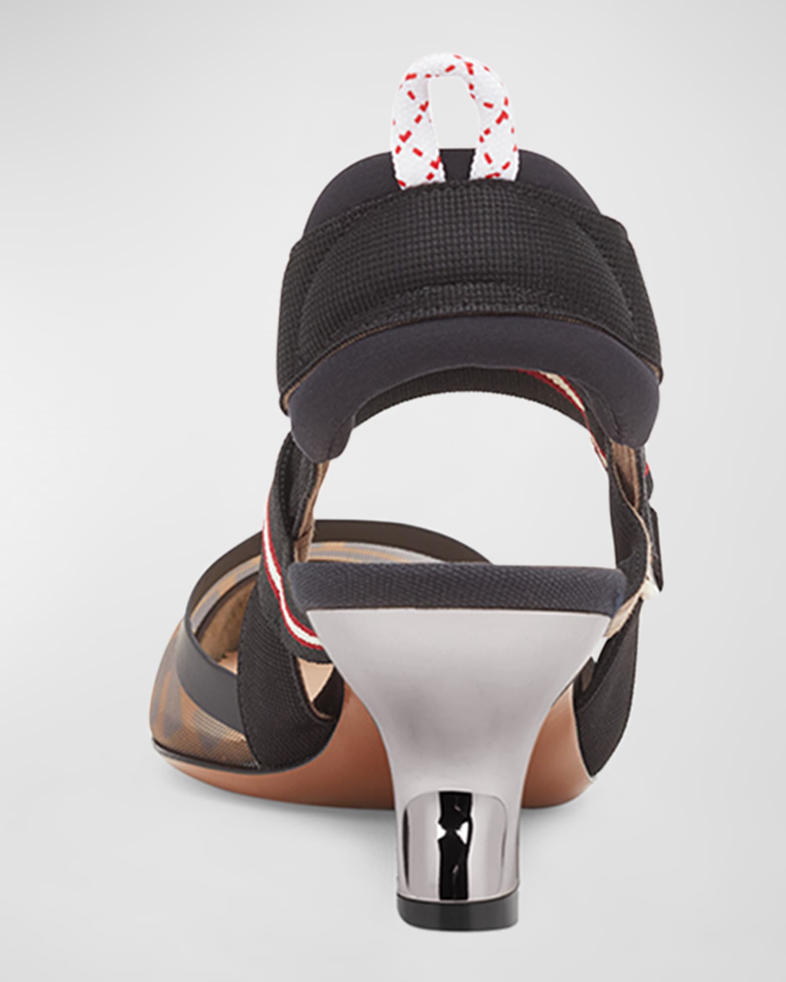 Fendi Colibri Runway Mesh FF Slingback Pumps | Neiman Marcus