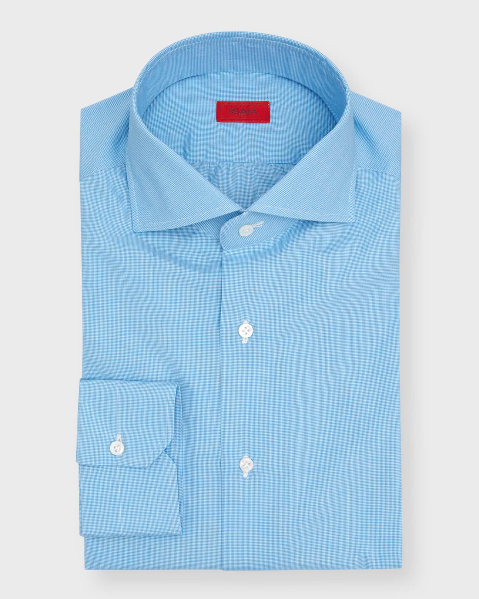 Isaia Houndstooth Cotton Dress Shirt Neiman Marcus