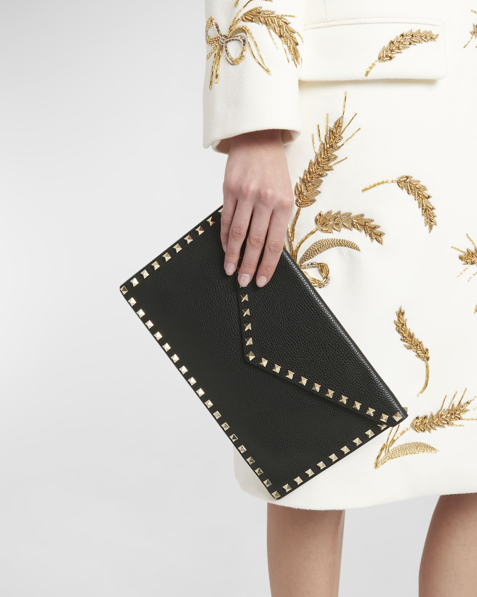Valentino Garavani Rockstud Large Envelope Clutch Bag Neiman Marcus
