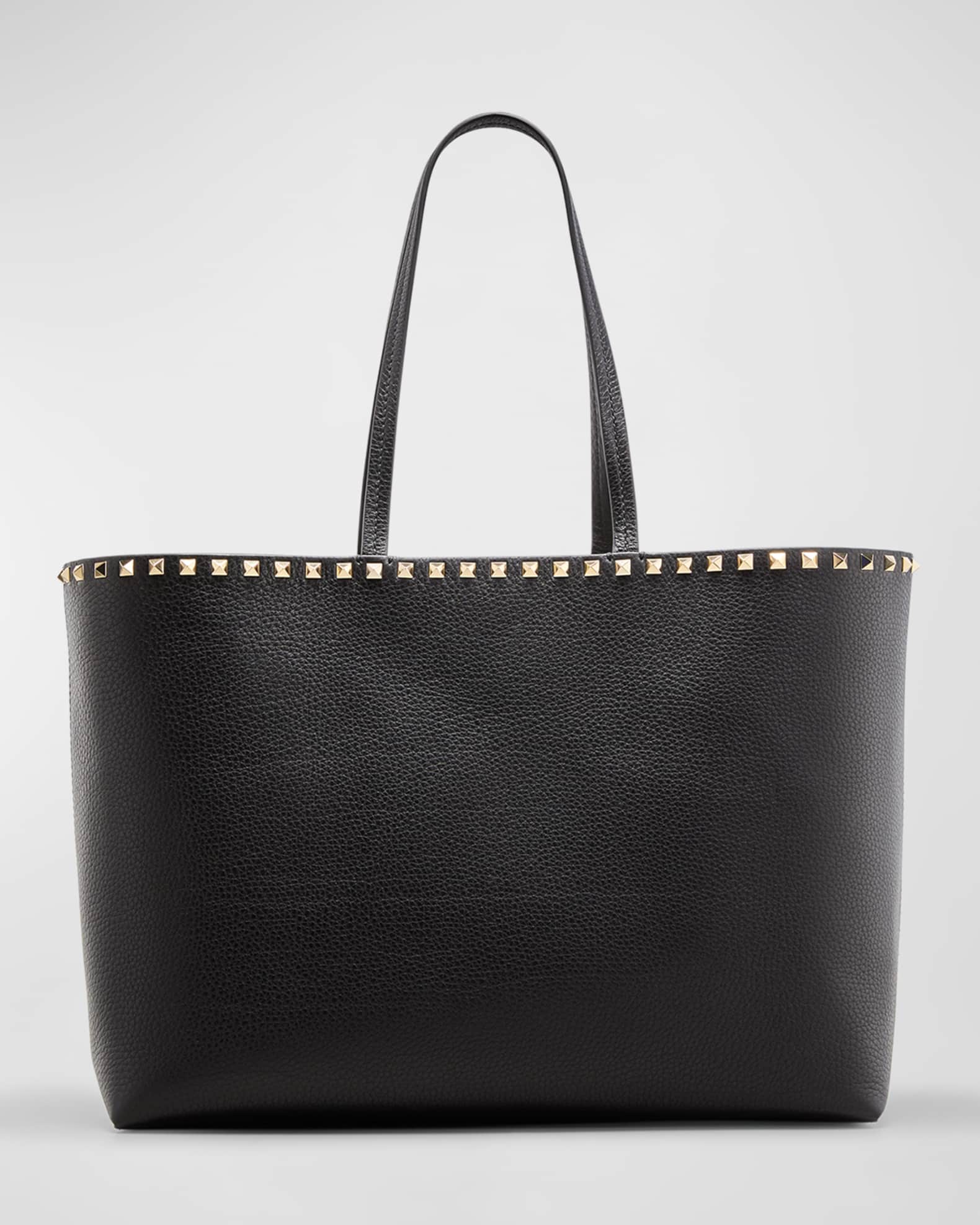Valentino Garavani Rockstud Leather Tote Black
