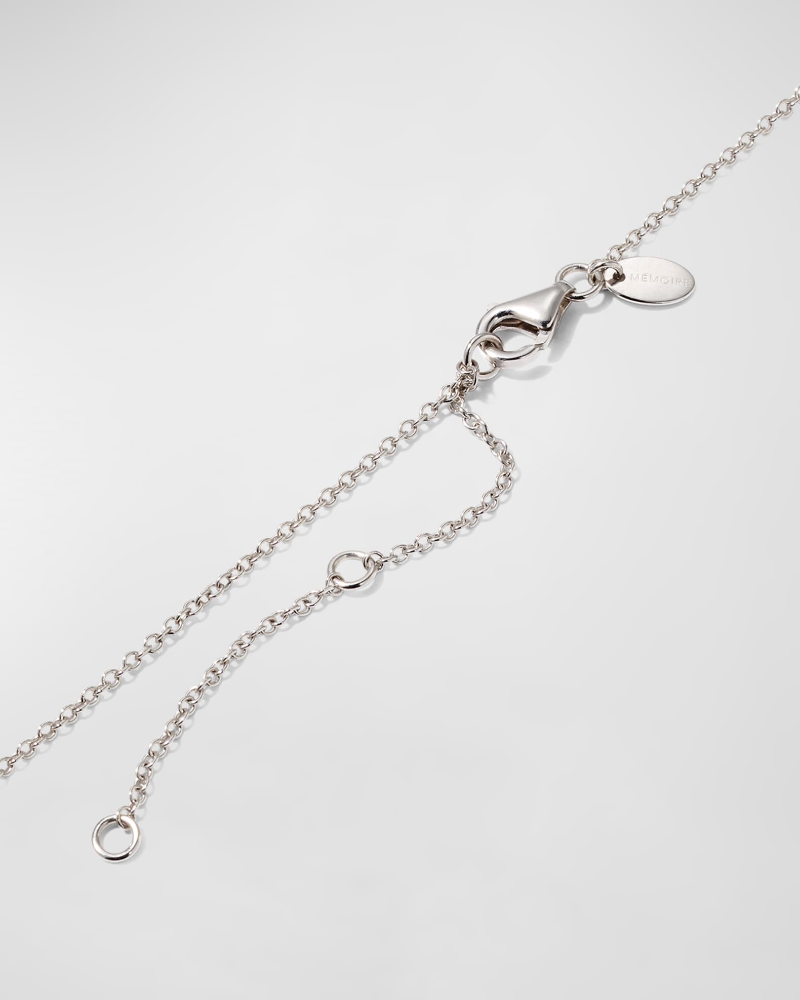 Memoire 18k White Gold Diamond Curved Bar Pendant Necklace | Neiman Marcus