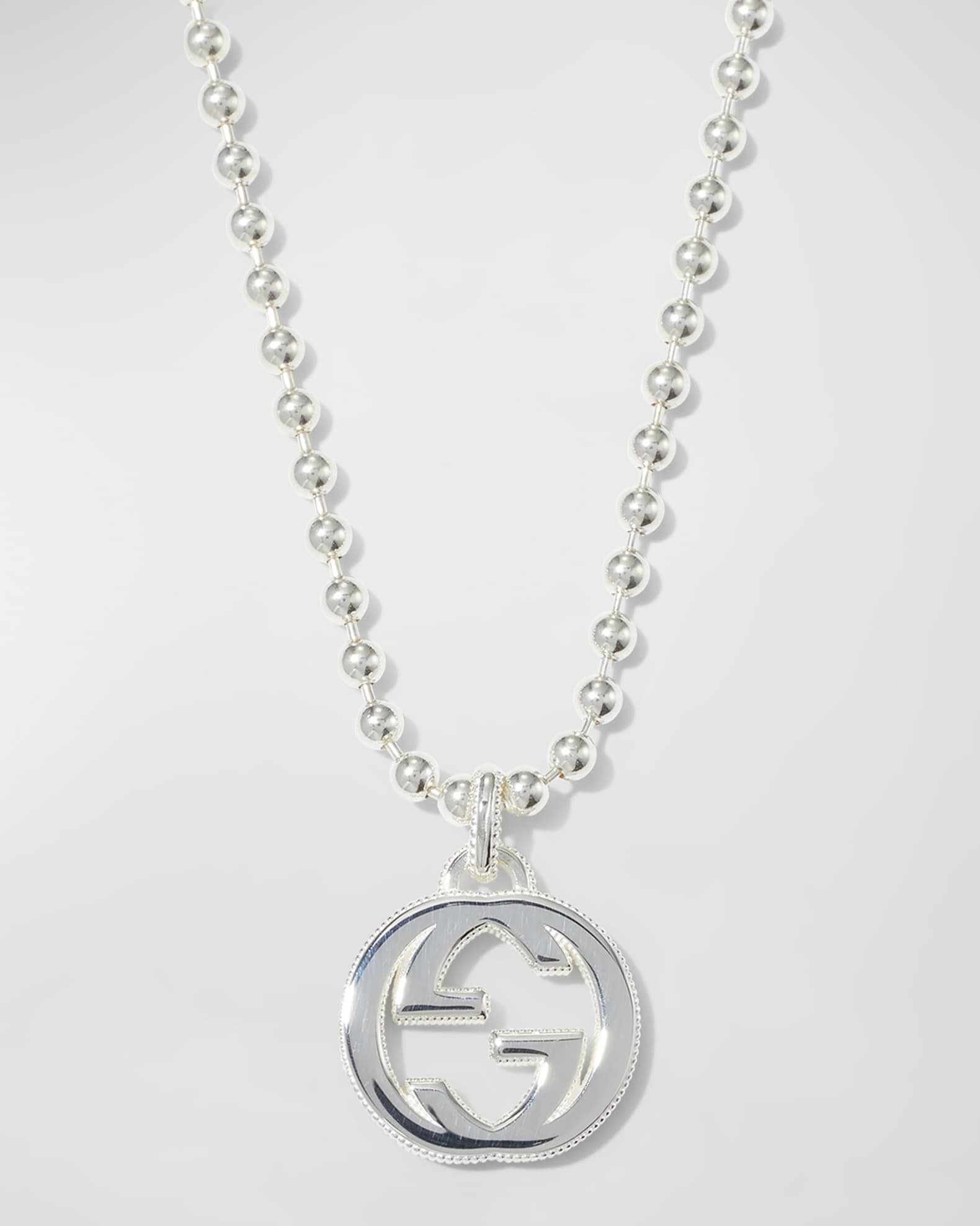Gucci Iconic Enamel Interlocking GG Pendant Necklace
