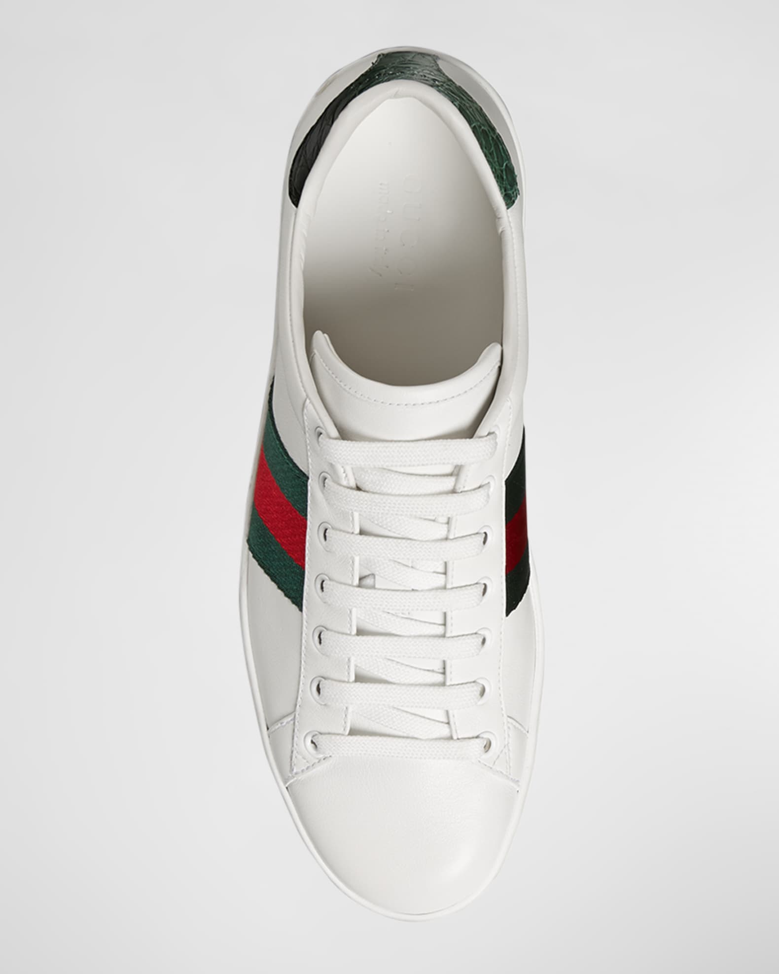 Gucci Men's New Ace Web Low-Top Sneakers | Neiman Marcus