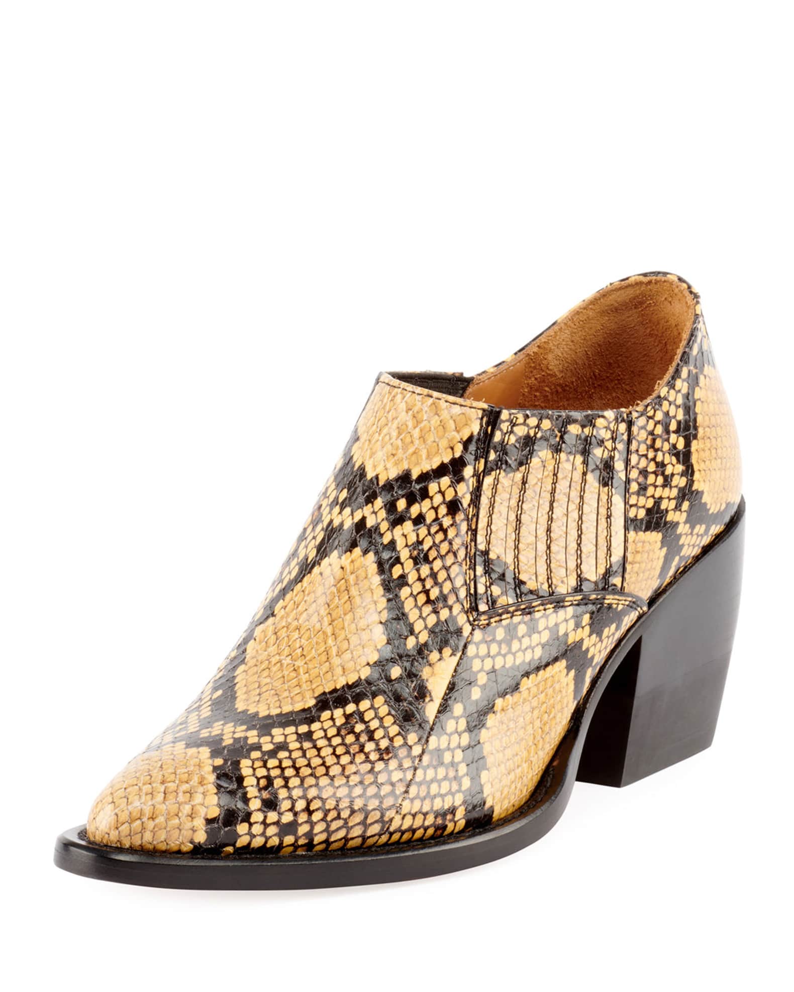 Chloe Rylee Python Embossed Ankle Bootie Neiman Marcus