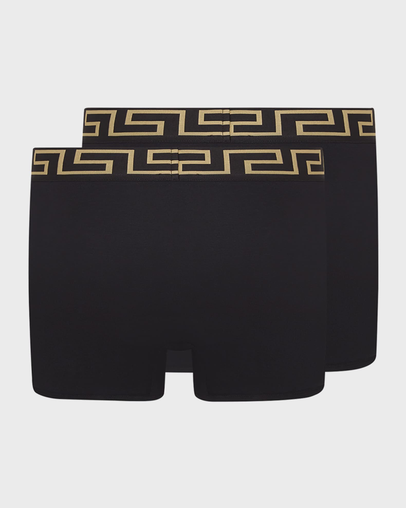 Versace Underwear: Two-Pack Black Greca Border Boxers