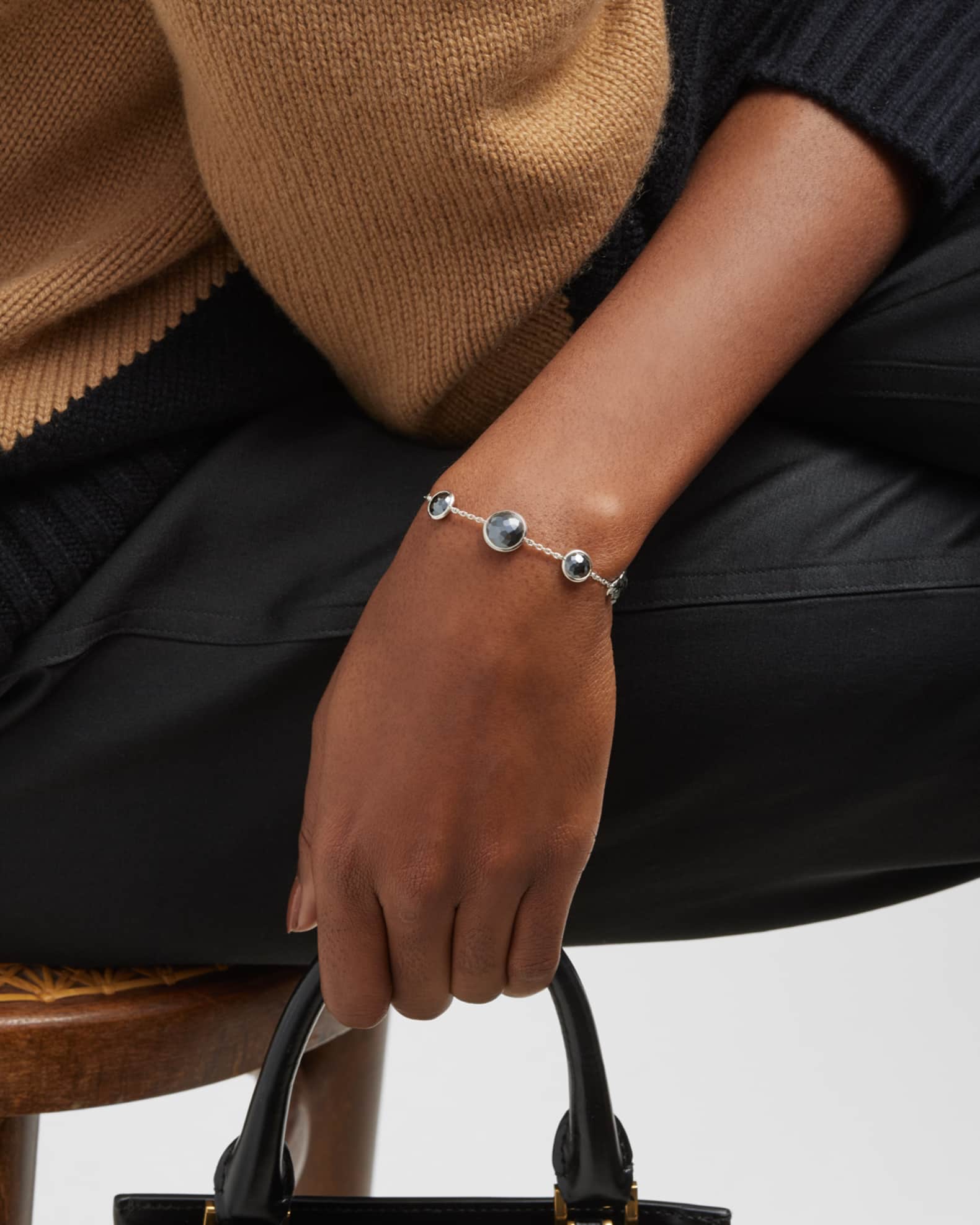 7-Stone Link Bracelet in Sterling Silver 1