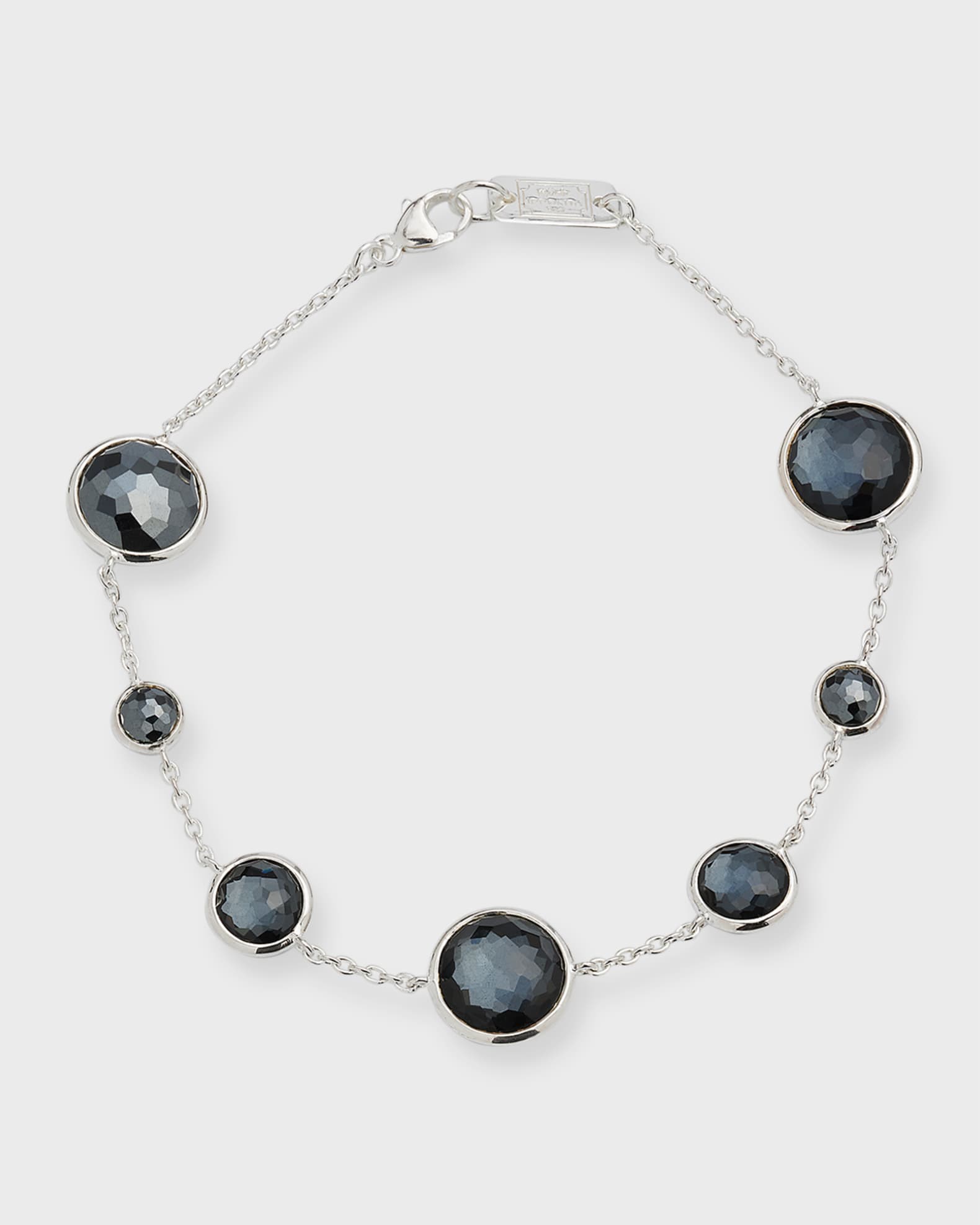 7-Stone Link Bracelet in Sterling Silver 0