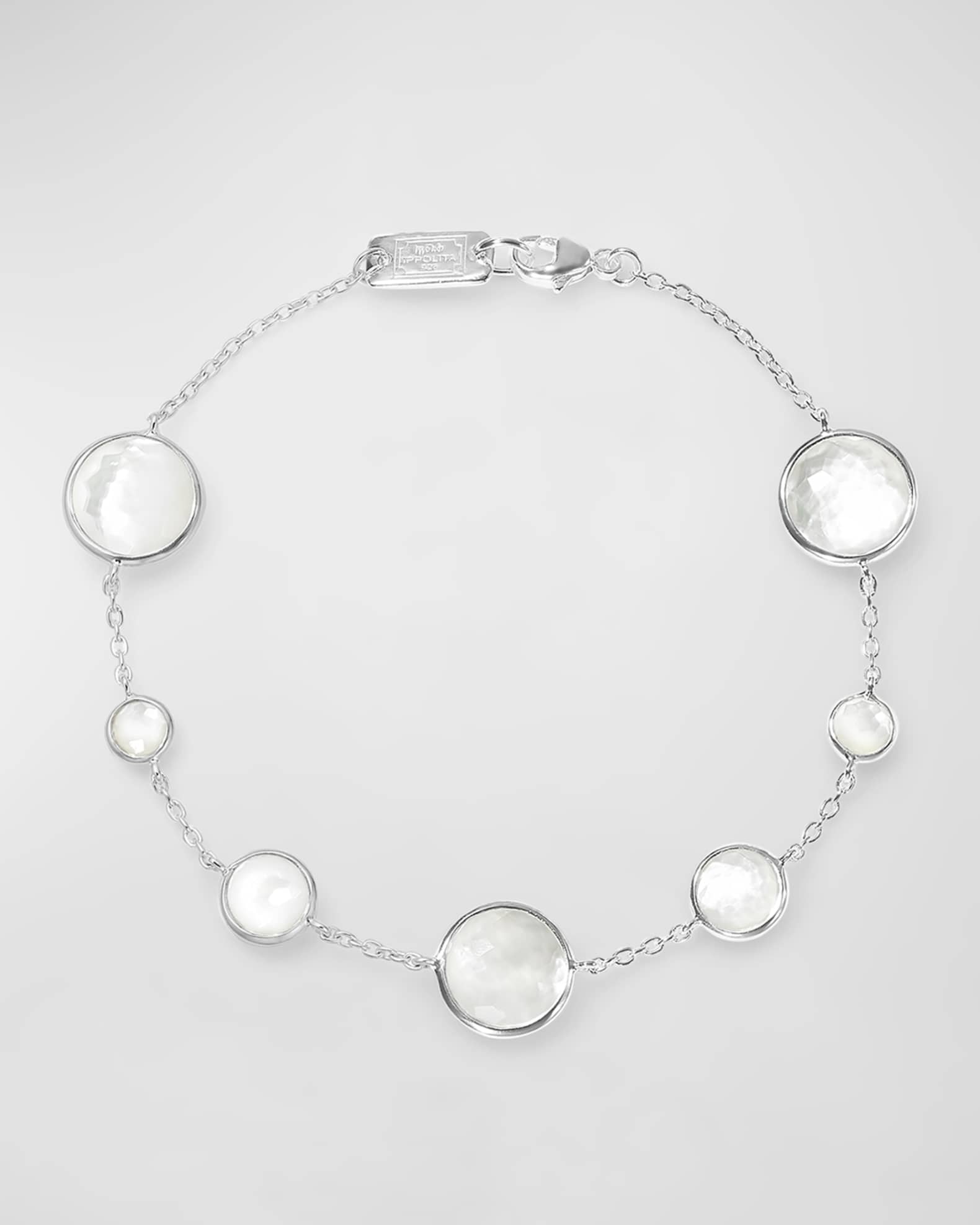 7-Stone Link Bracelet in Sterling Silver 0