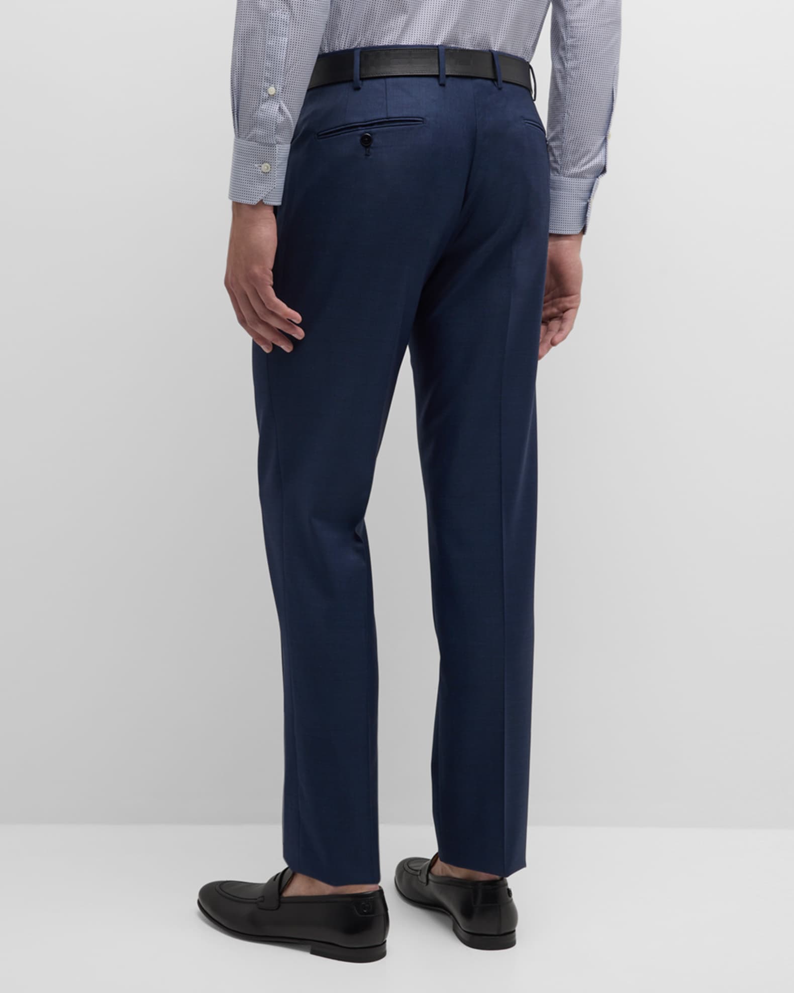 Zanella Men's Parker Classic Flat-Front Trousers | Neiman Marcus