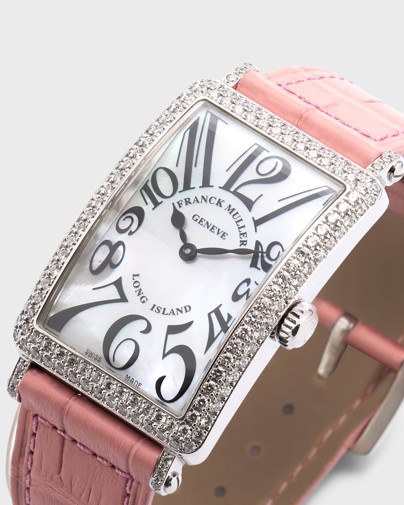 Franck Muller 18K White Gold Long Island Diamond and Mother-of