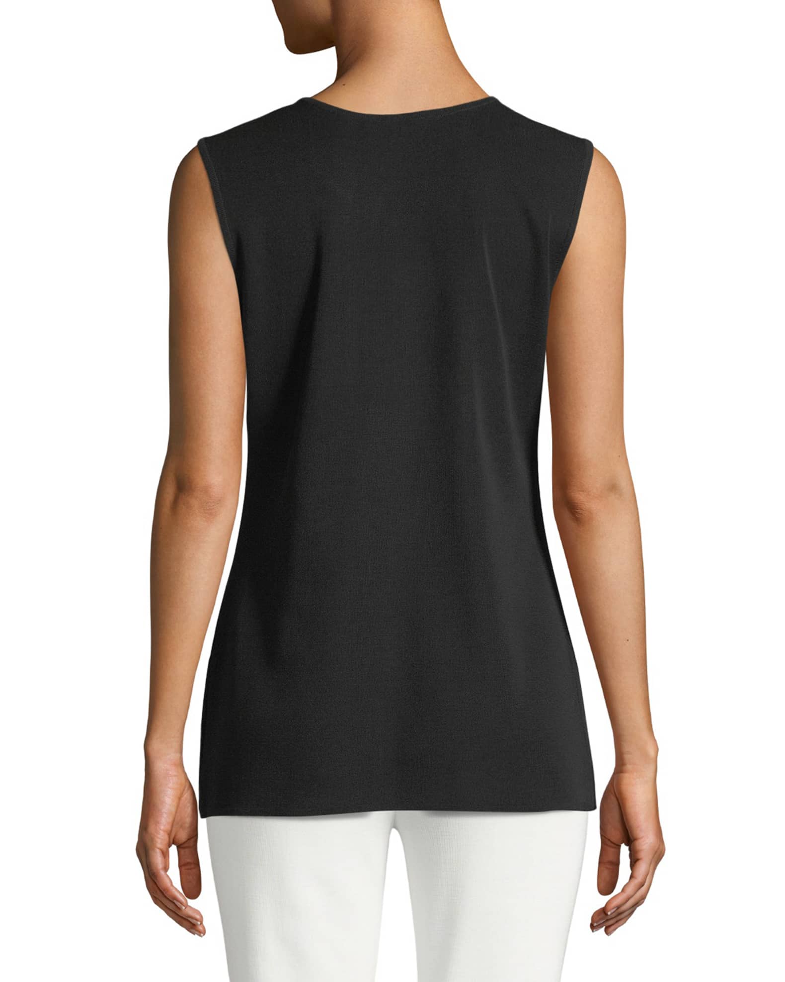 Mid-Length Scoop Neck Knit Tank