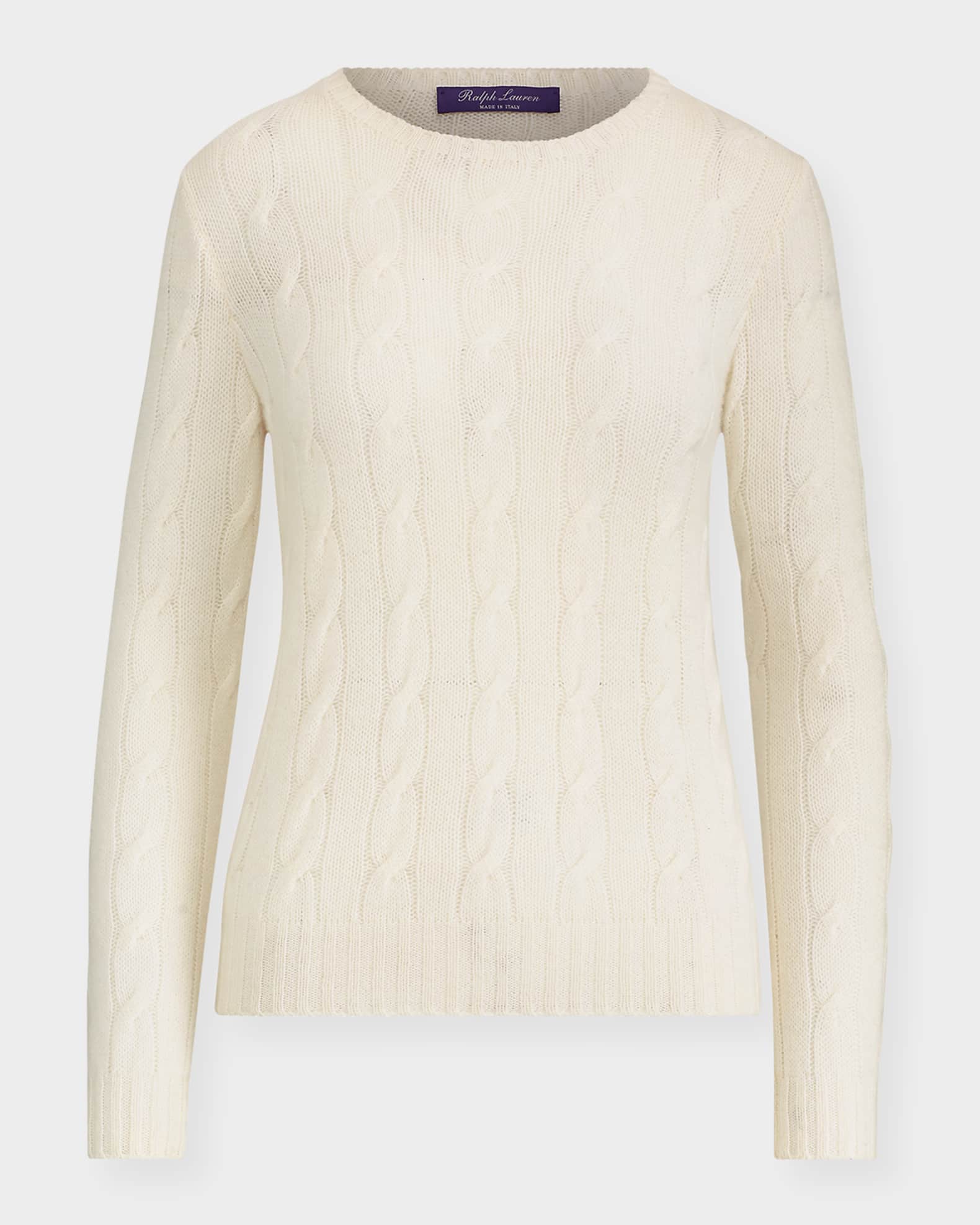 Crewneck Cashmere Cable-Knit Sweater 0