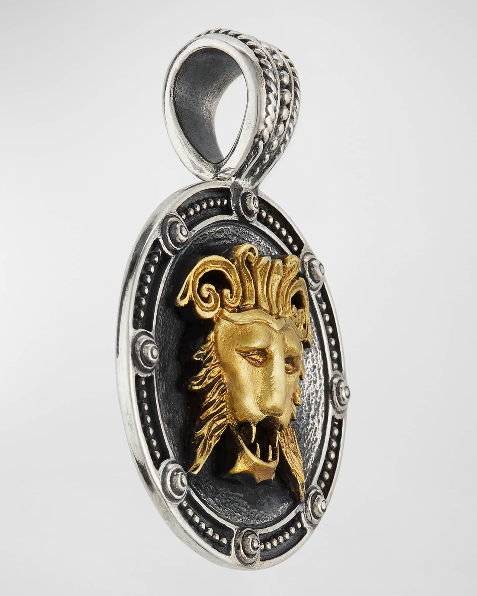 Men's Myrmidones Round Lion-Face Pendant 1