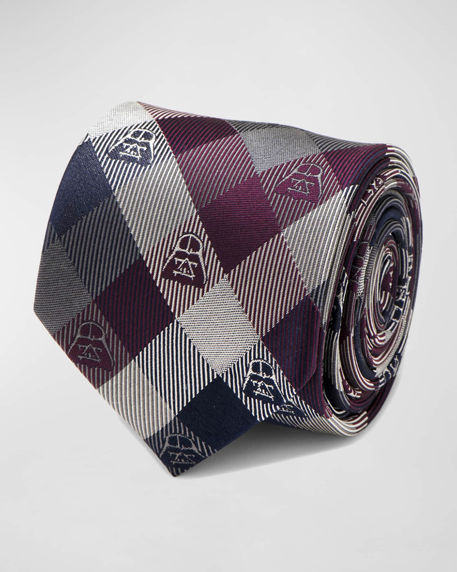 Star Wars Darth Vader Plaid Silk Tie 1