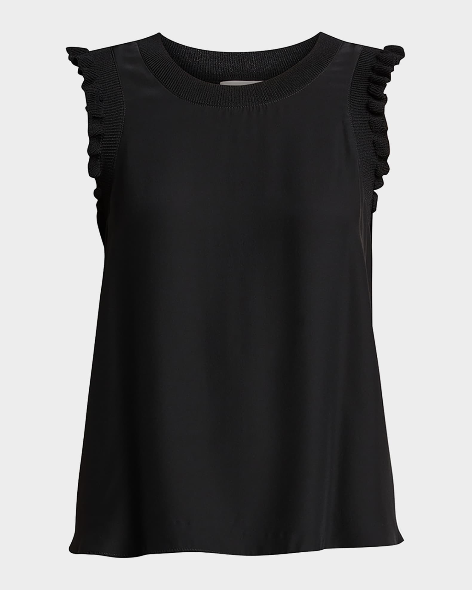 Cinq a Sept Tous Les Jours Lenore Crewneck Sleeveless Silk Top