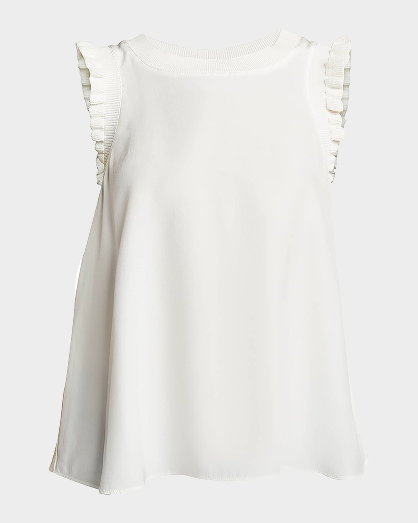 Tous Les Jours Lenore Crewneck Sleeveless Silk Top 0