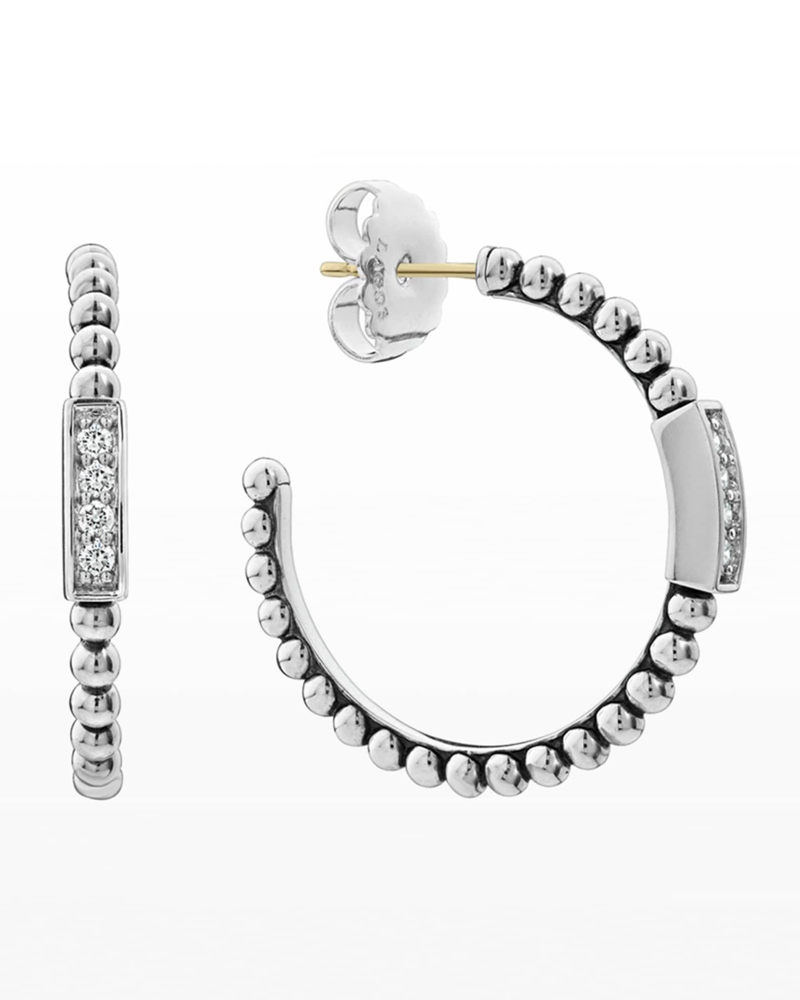 LAGOS Caviar Spark Diamond Hoop Earrings