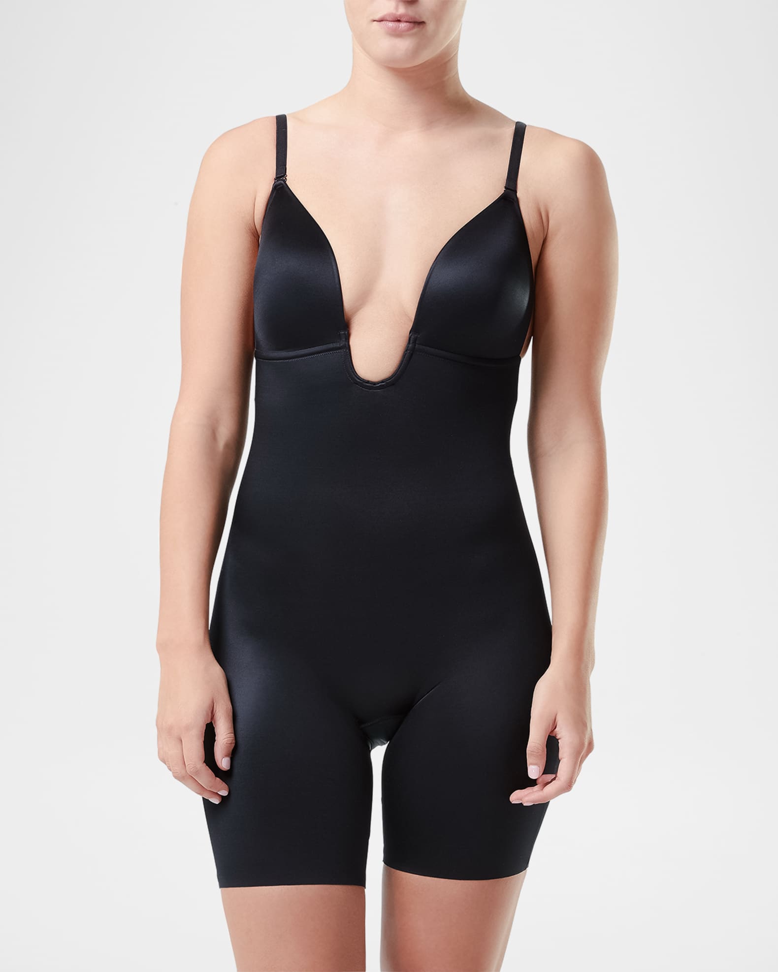SPANXshape™ Suit Your Fancy Plunge Low-Back Mid-Thigh Bodysuit 1