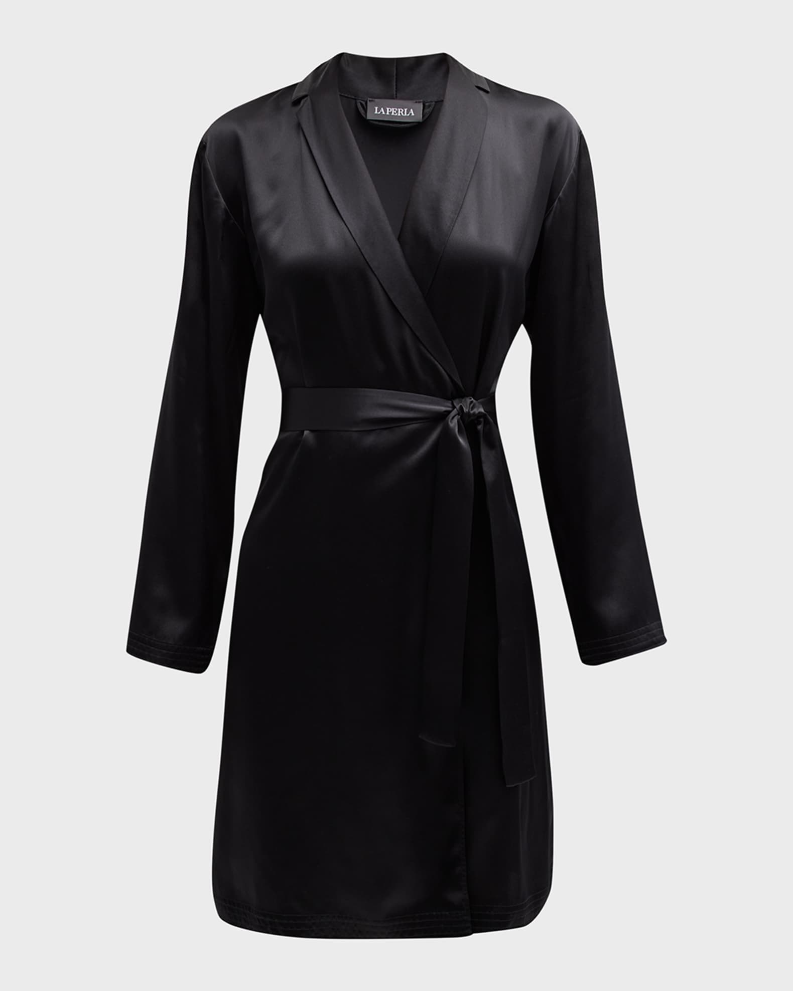 La Perla Silk LongSleeve Short Robe Neiman Marcus