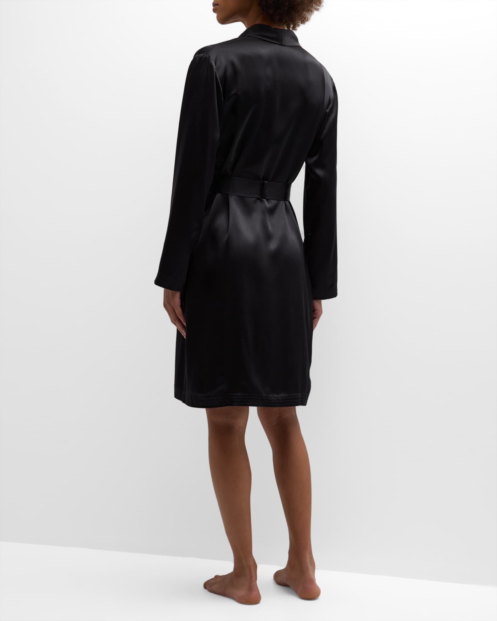 La Perla Silk LongSleeve Short Robe Neiman Marcus