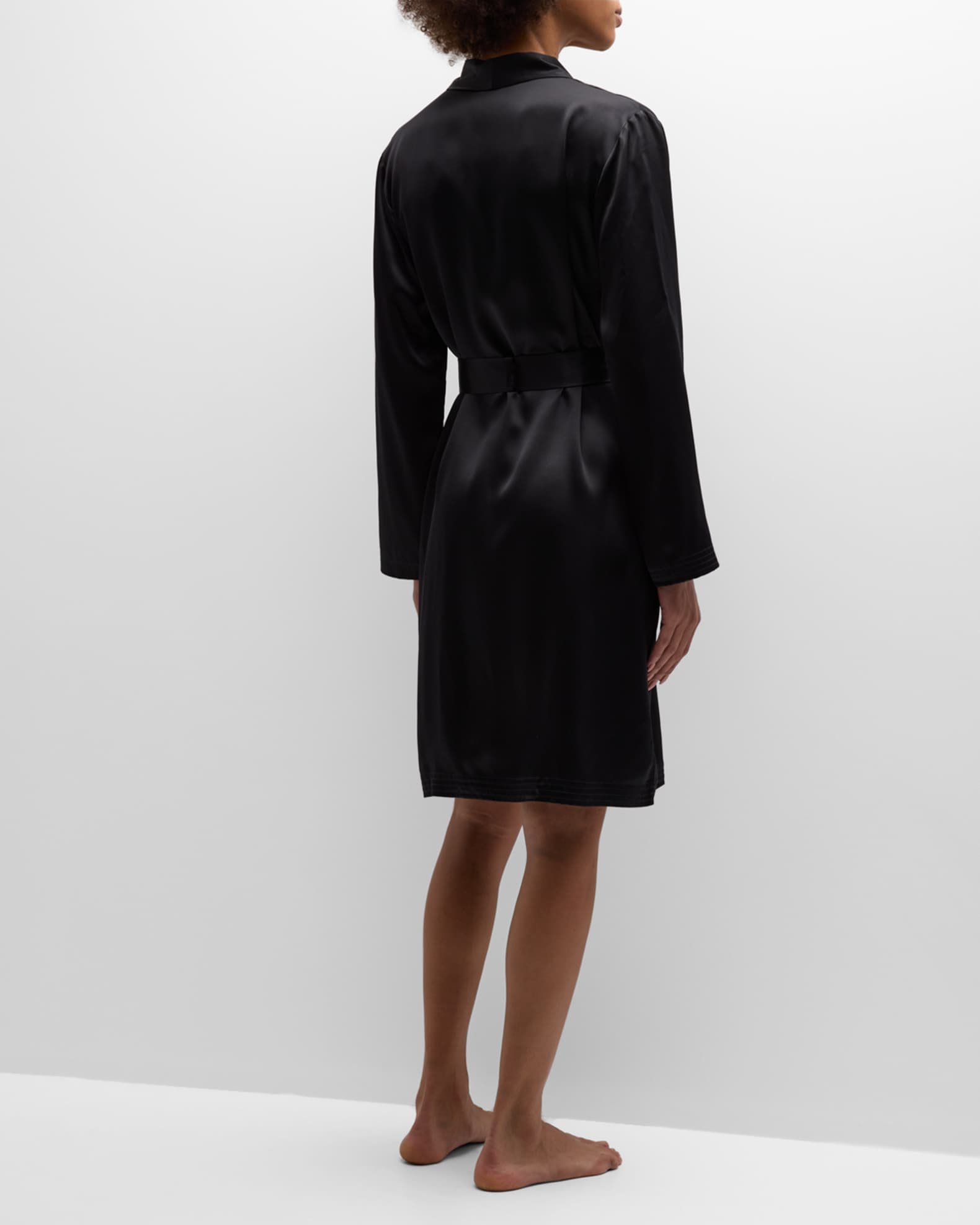 La Perla Silk LongSleeve Short Robe Neiman Marcus