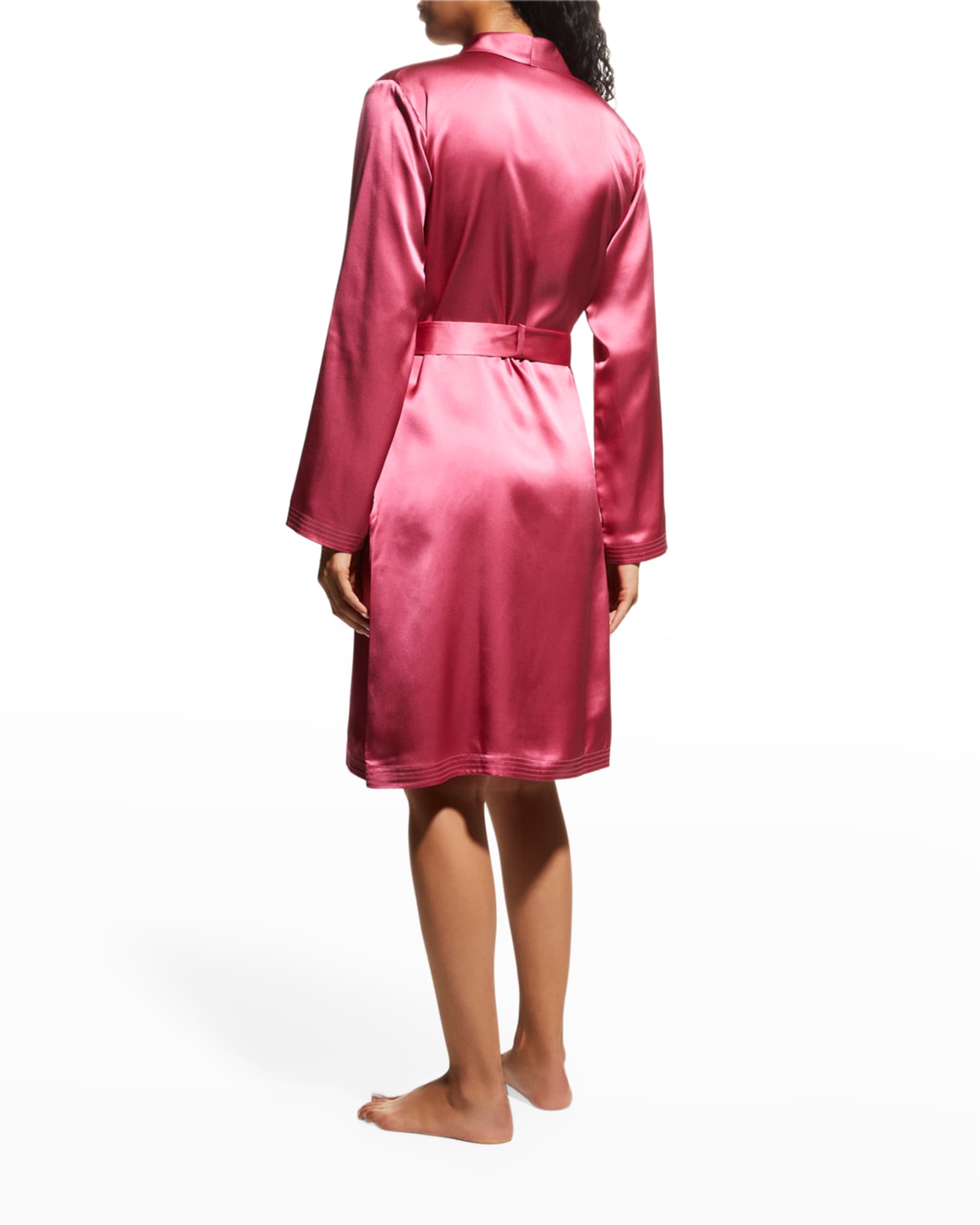 La Perla Silk LongSleeve Short Robe Neiman Marcus