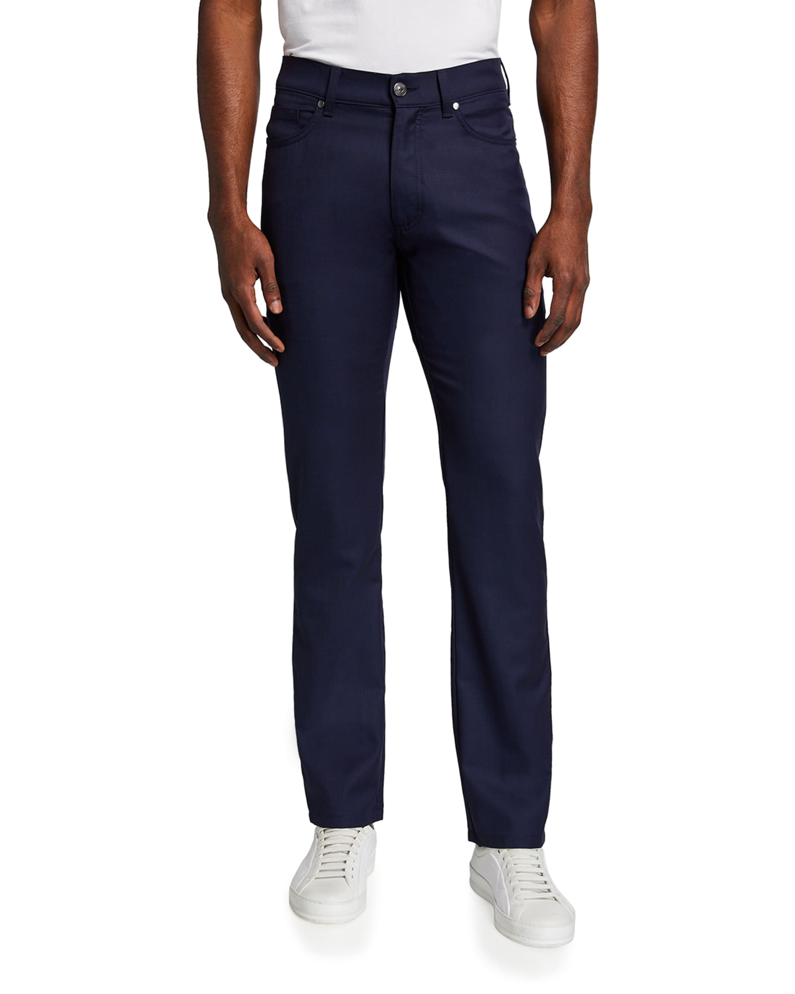 ZEGNA Men's 5-Pocket Regular-Fit Wool 