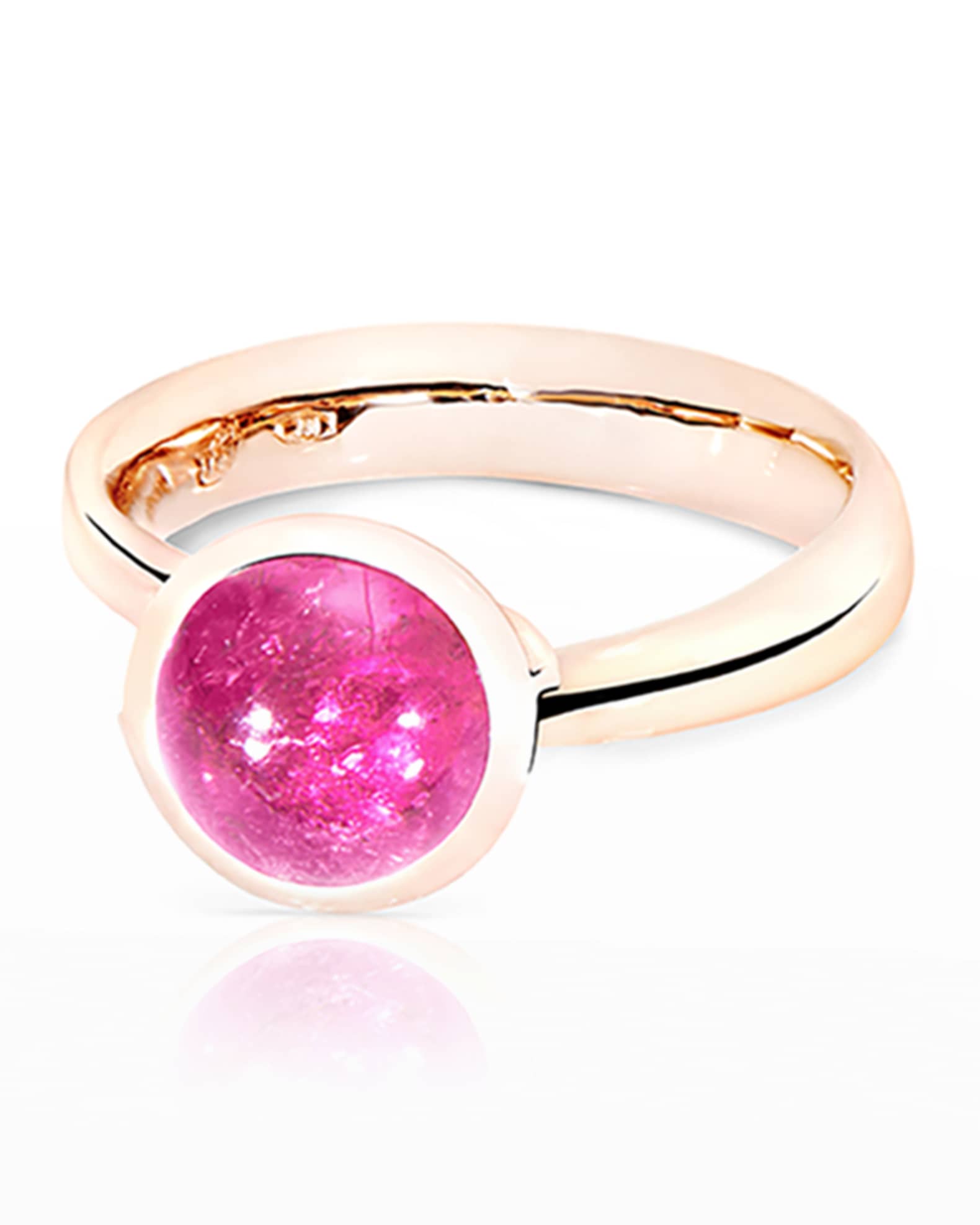 18k Rose Gold Small Pink Tourmaline Ring 0