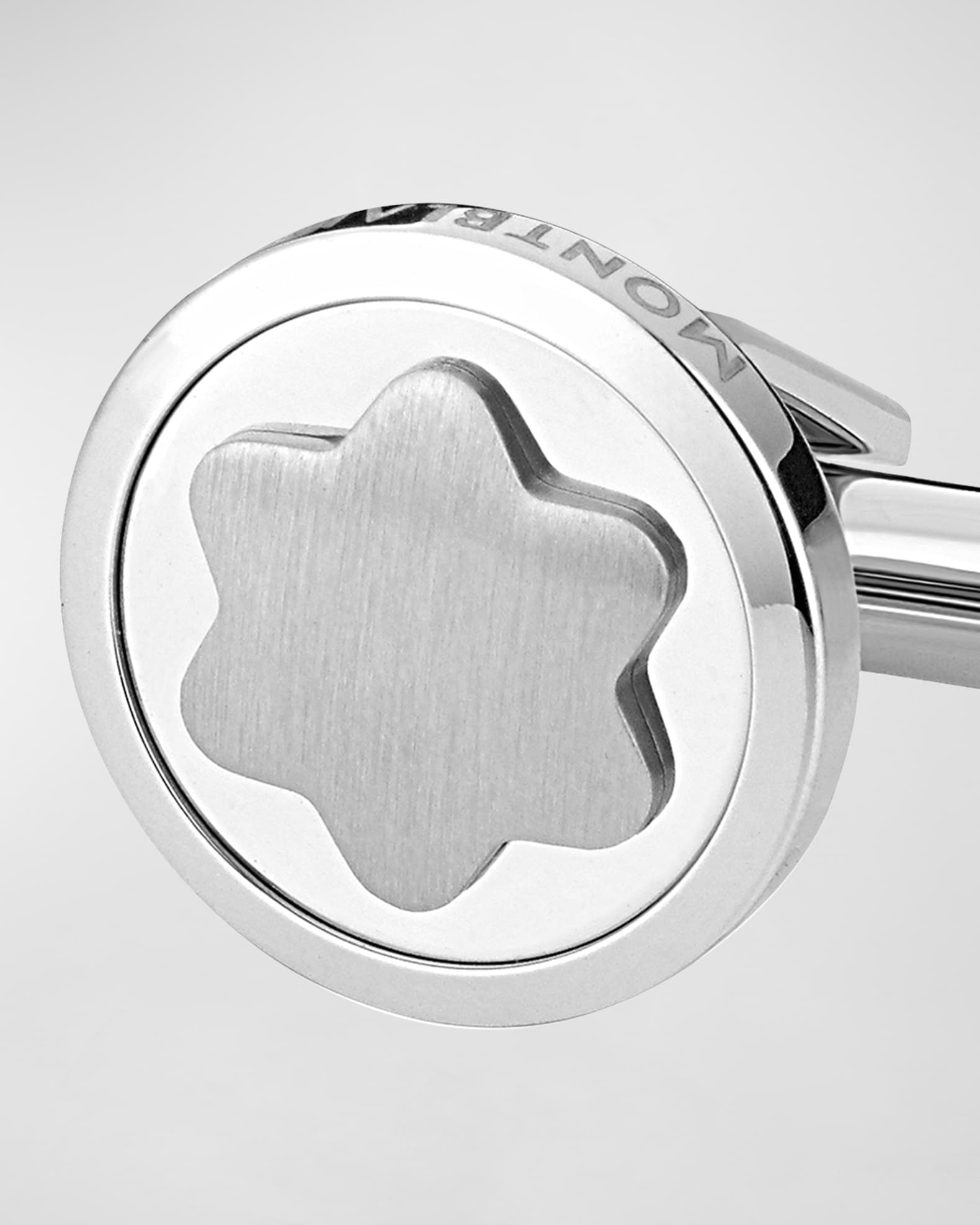 Montblanc Snowcap-Emblem Round Cuff Links, Silvertone | Neiman Marcus