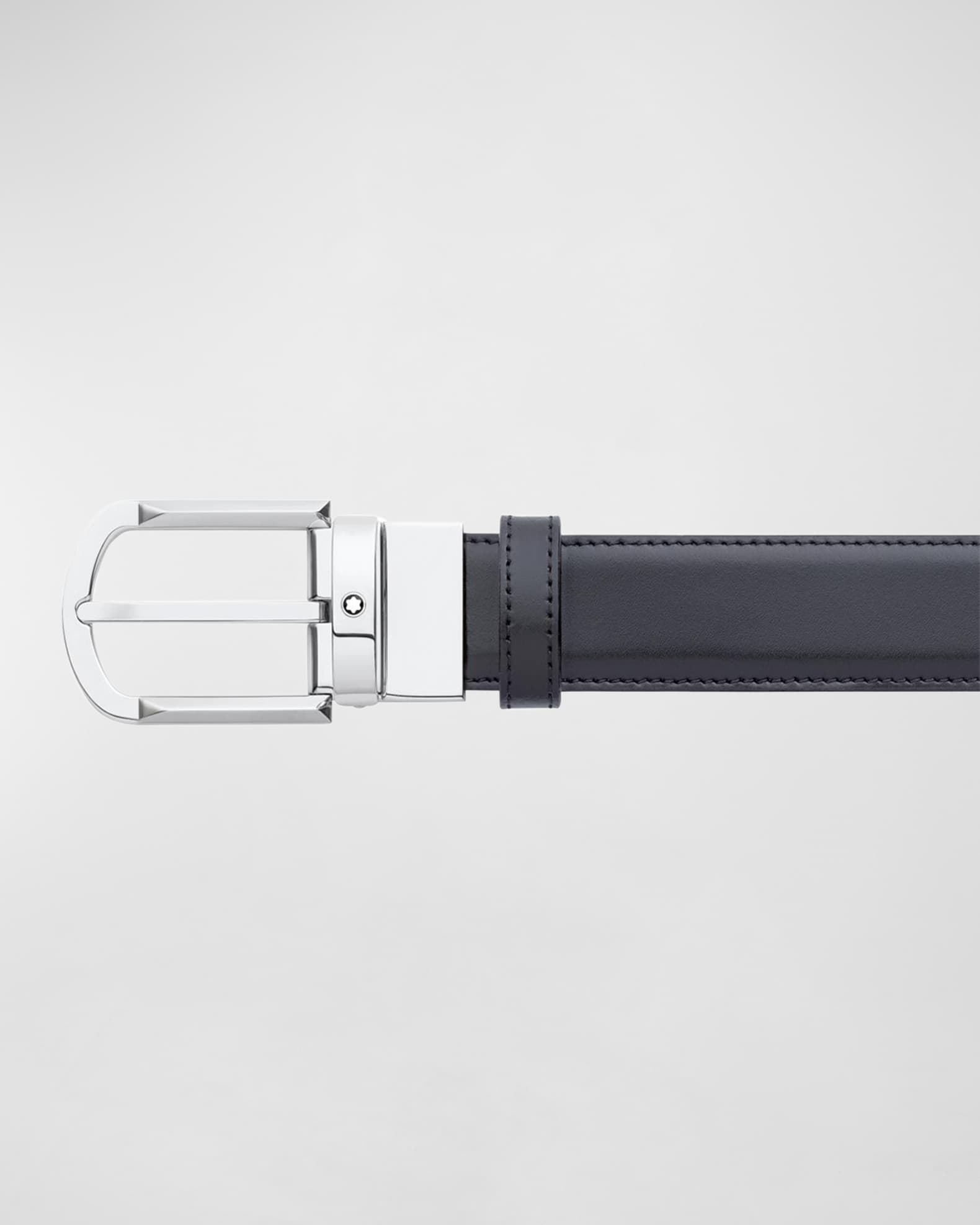 Men's Horseshoe-Buckle Reversible Leather Belt 1