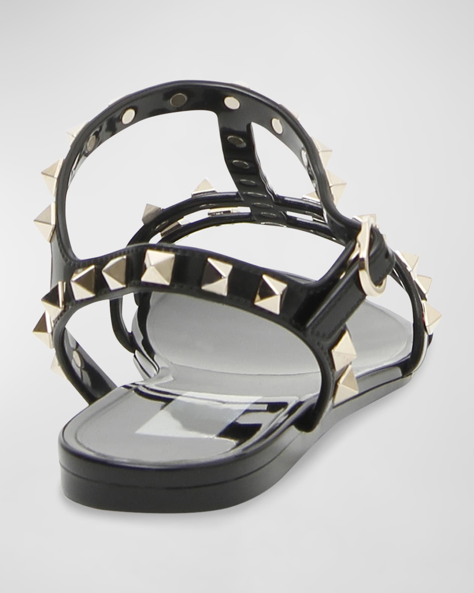 Valentino Garavani Rockstud Jelly Flat Gladiator Sandals | Neiman Marcus