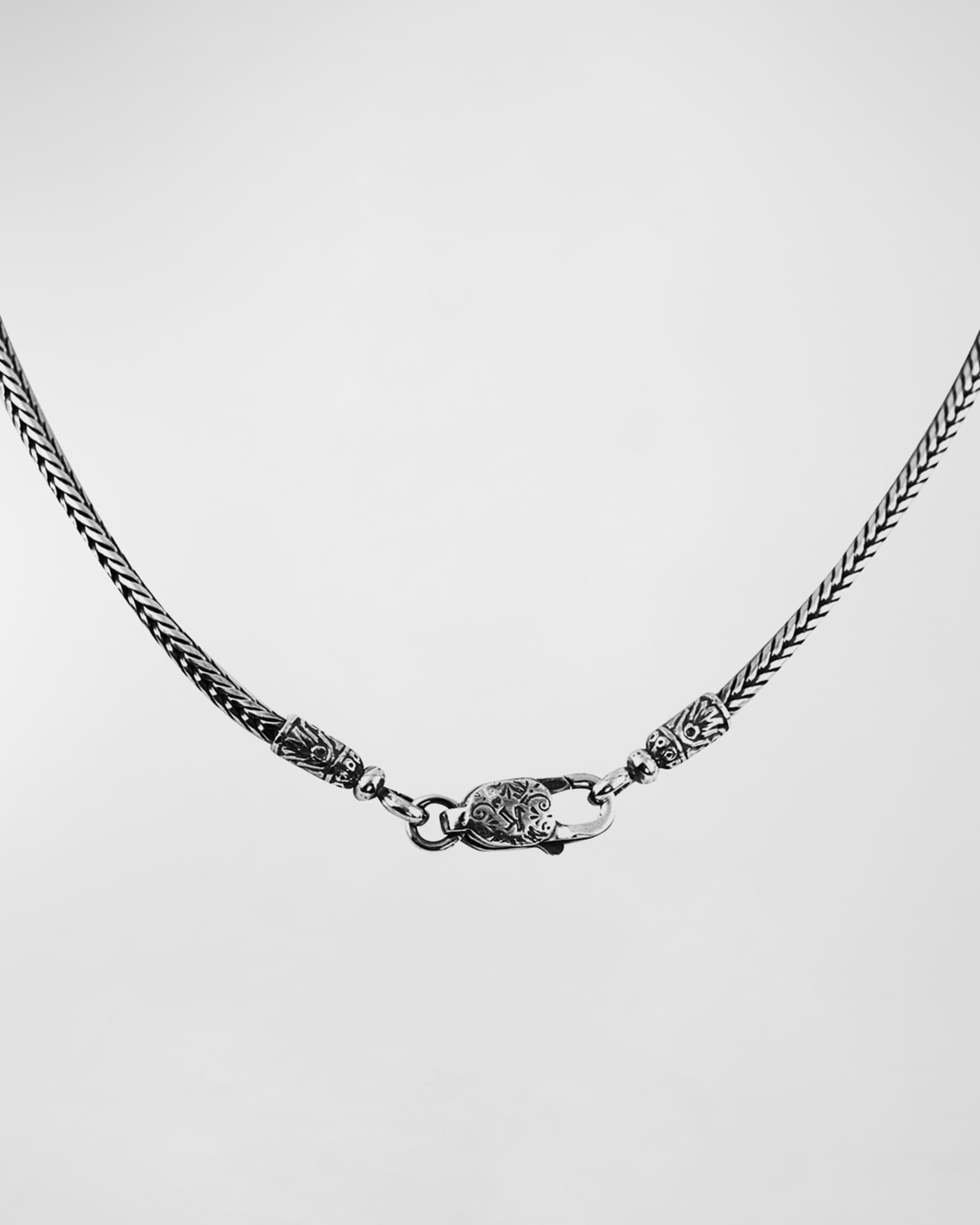 Men's Braided Sterling Silver Chain Necklace 0