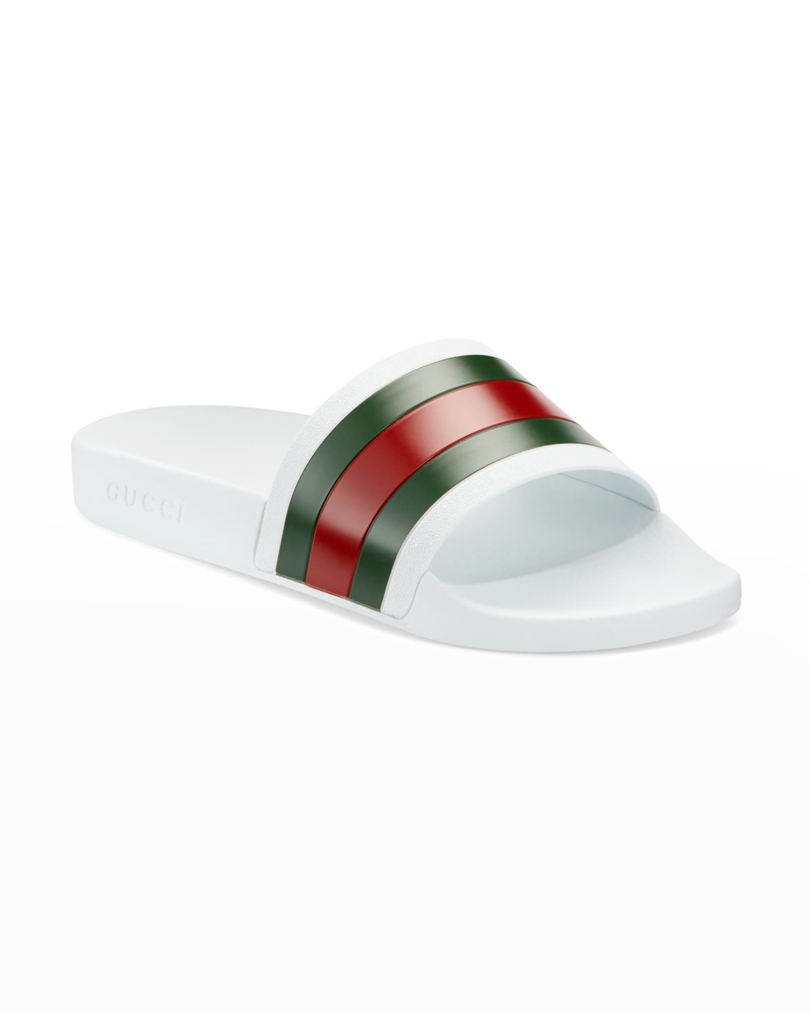 Gucci pursuit flat discount leather slide sandals