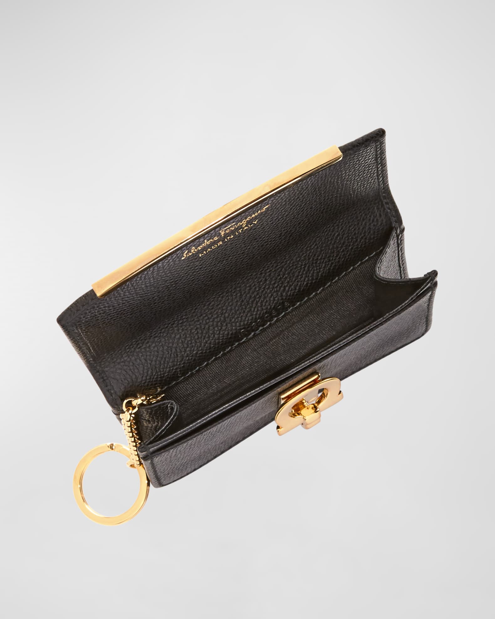 Ferragamo Icona Saffiano Card and Key Holder | Neiman Marcus