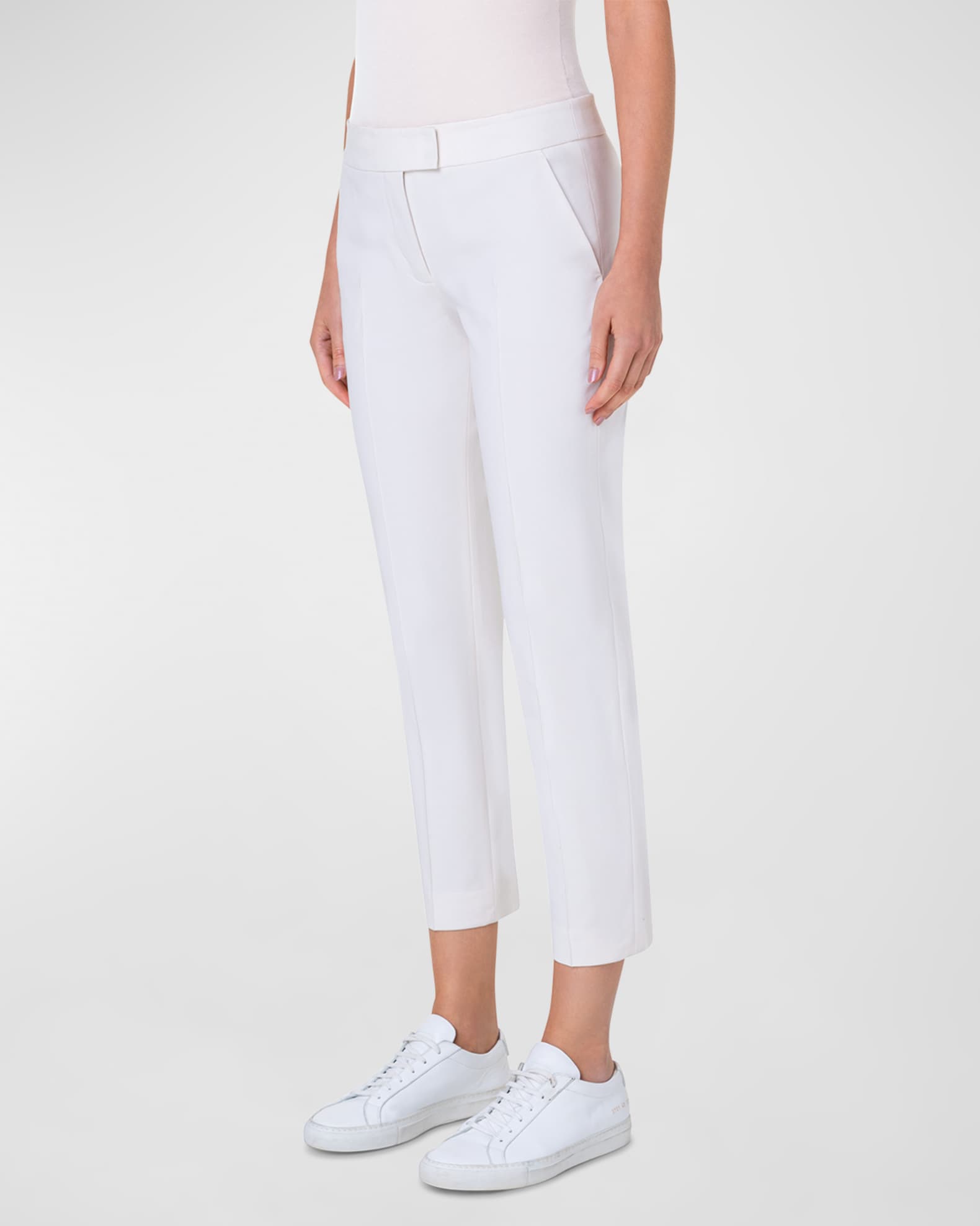 Akris punto Frankie Stretch-Cotton Pants | Neiman Marcus display picture 1