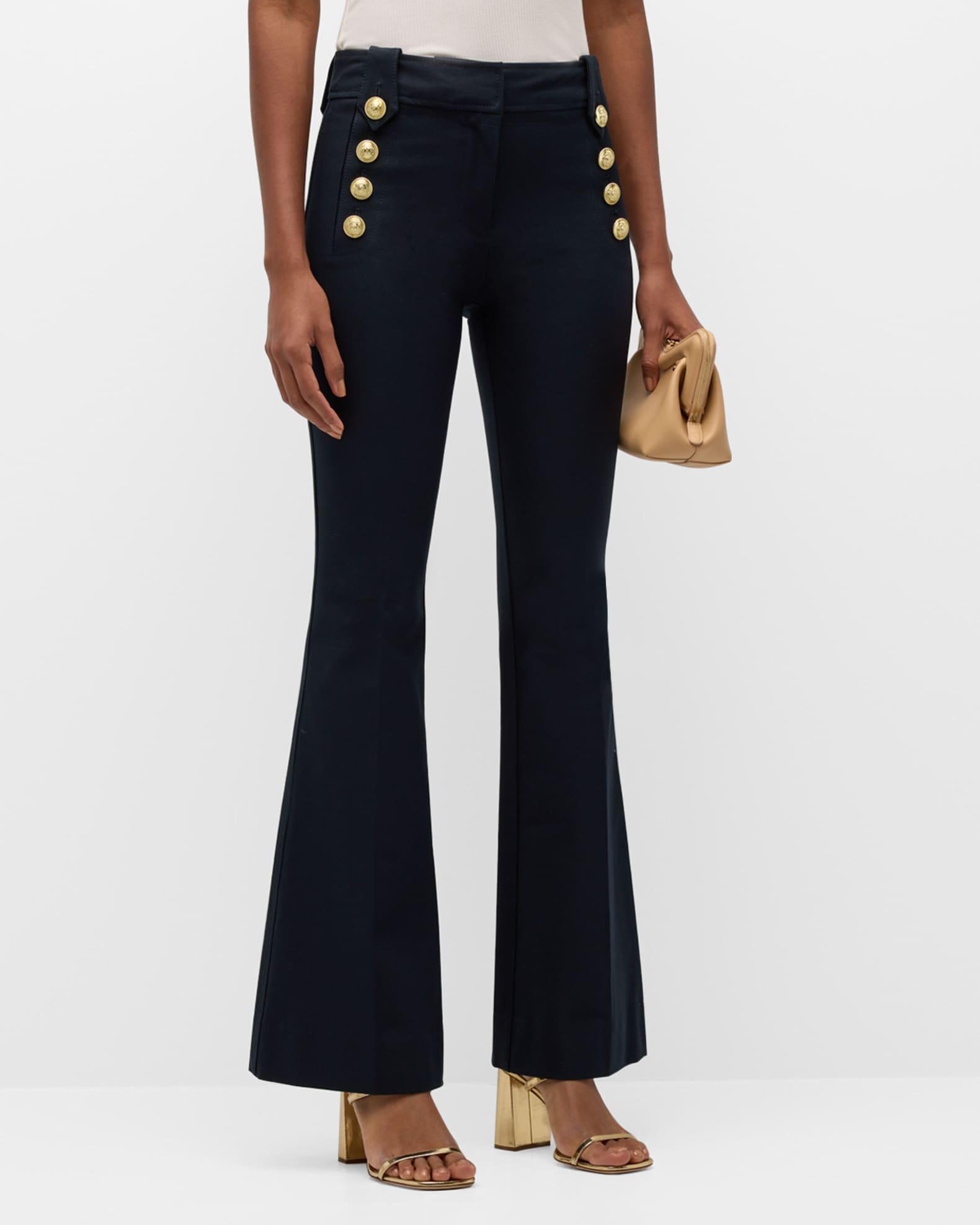 Derek Lam 10 Crosby Women s Robertson Flare Pants Midnight Blue Size 12