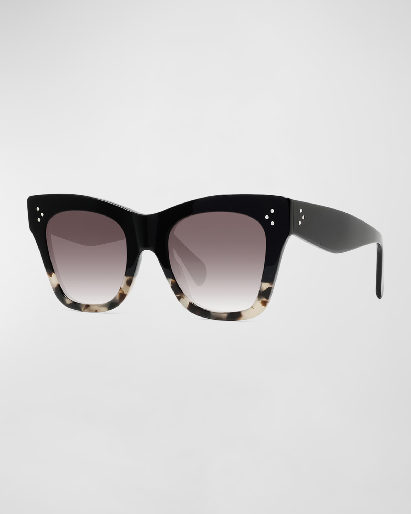 Two Tone Gradient Cat Eye Sunglasses Black