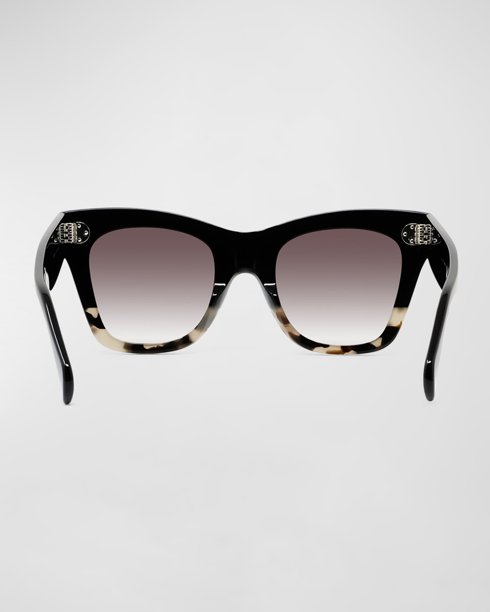 Chunky Monogram Cat-Eye Sunglasses, BLACK