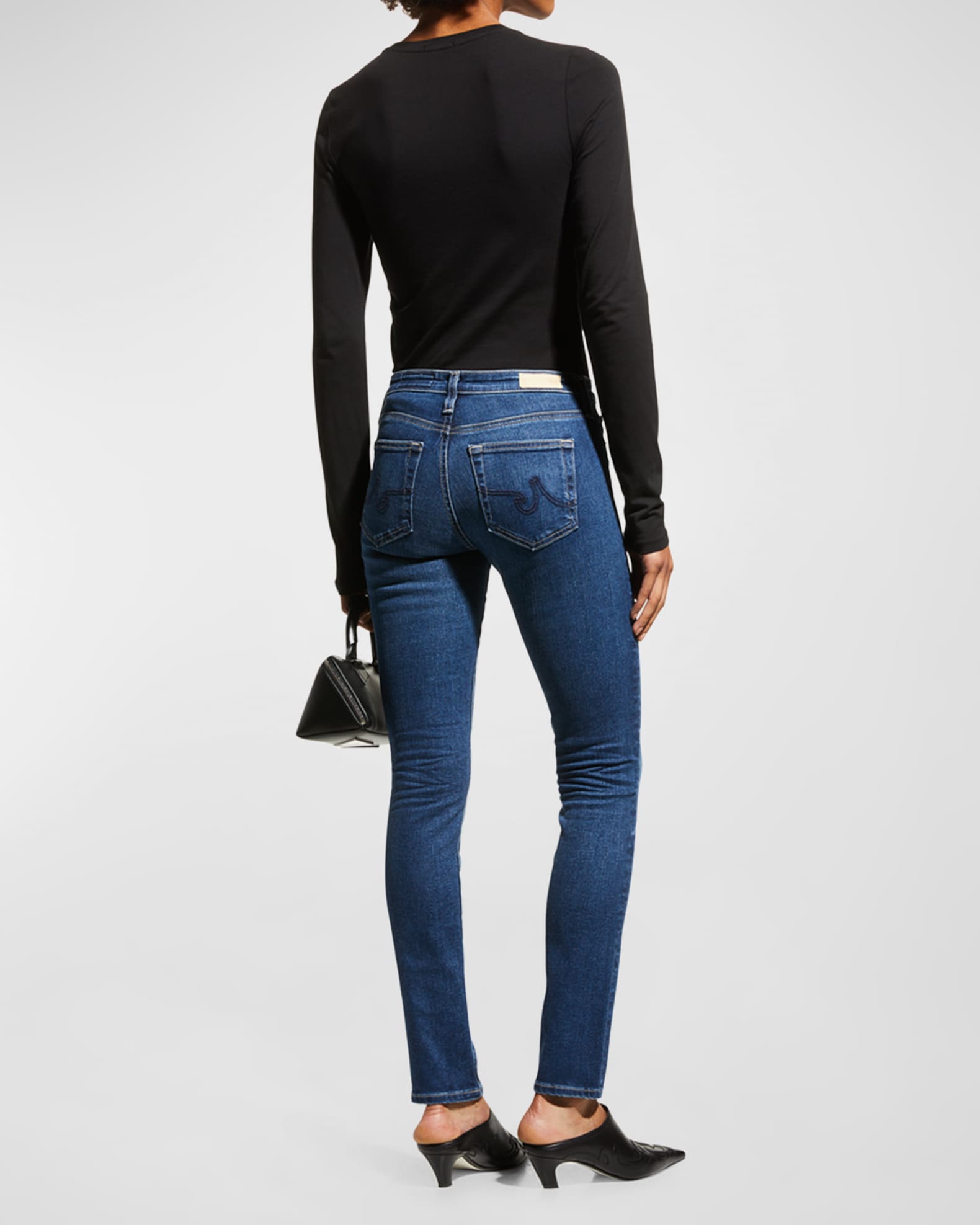 low rise cigarette jeans AG Jeans Prima Mid-Rise Cigarette Jeans