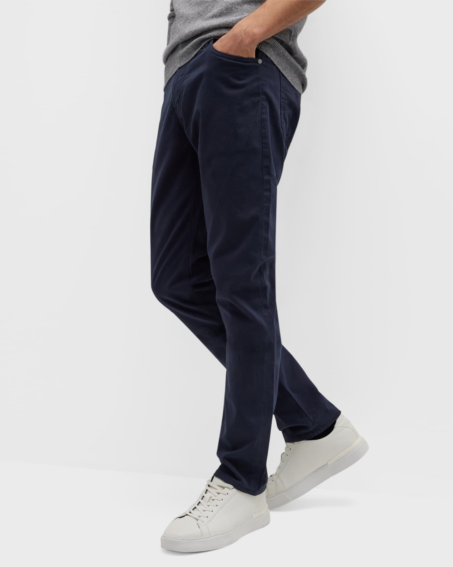 Everett SlimStraight Twill Pants Neiman Marcus