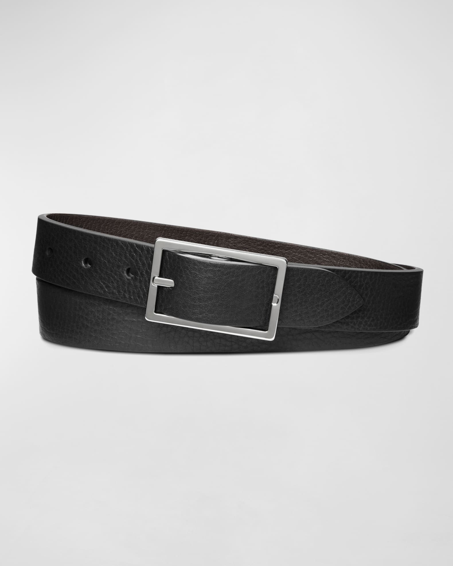 LV LOUIS VUITTON Belt For Men, Silver Buckle Black Leather - Import It All